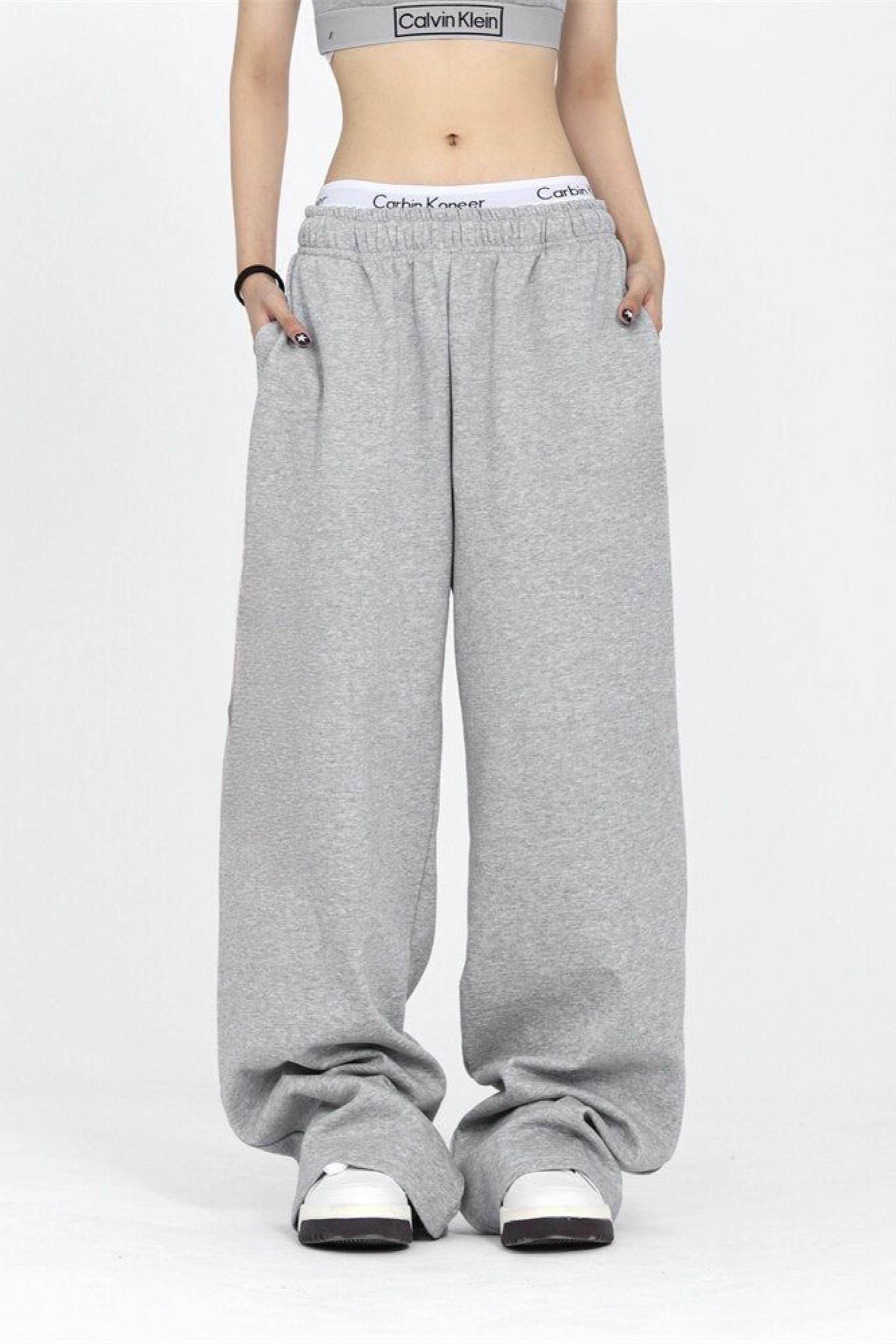 Basic Düz Paça Gri Eşofman