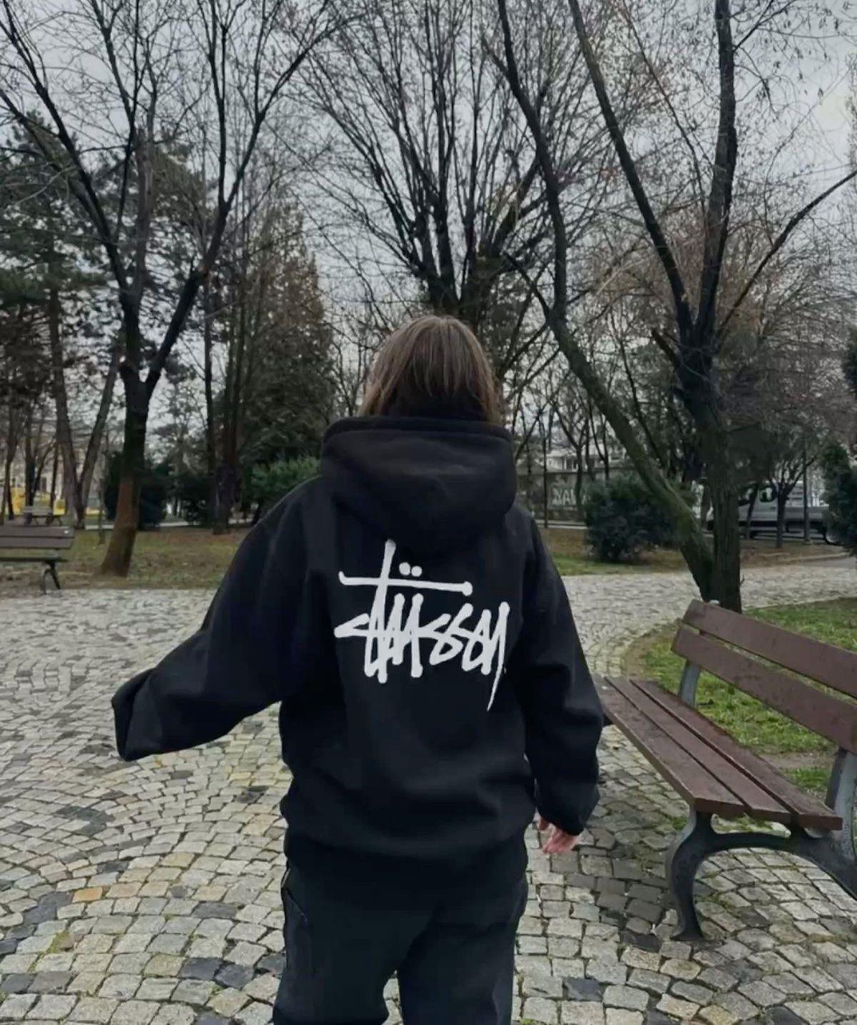 Black Graffiti Logo 3 İplik Oversize Sweatshirt