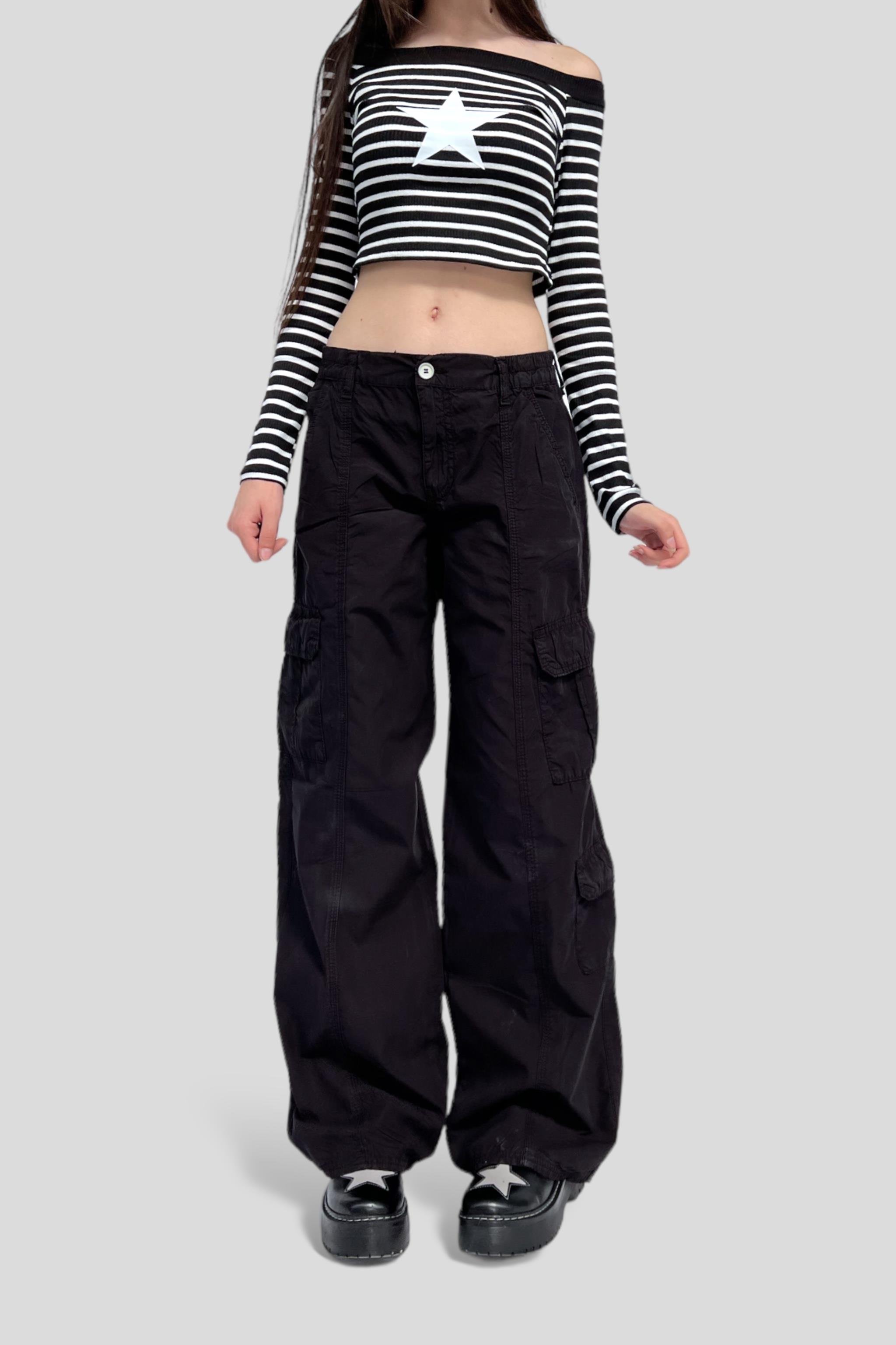 Black Paraşüt Poplin Pantolon