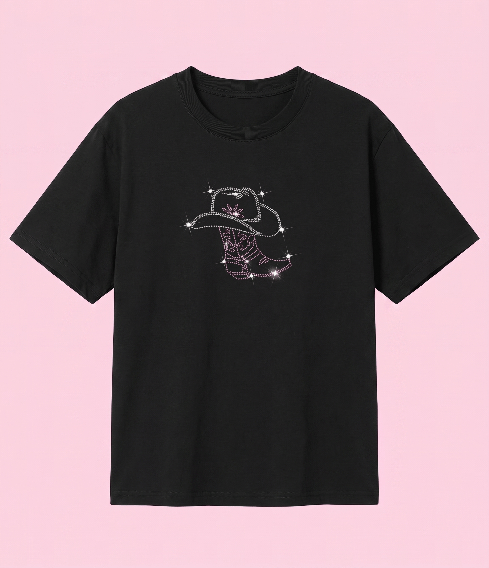 Black Taşlı Cowboy Oversize T-shirt