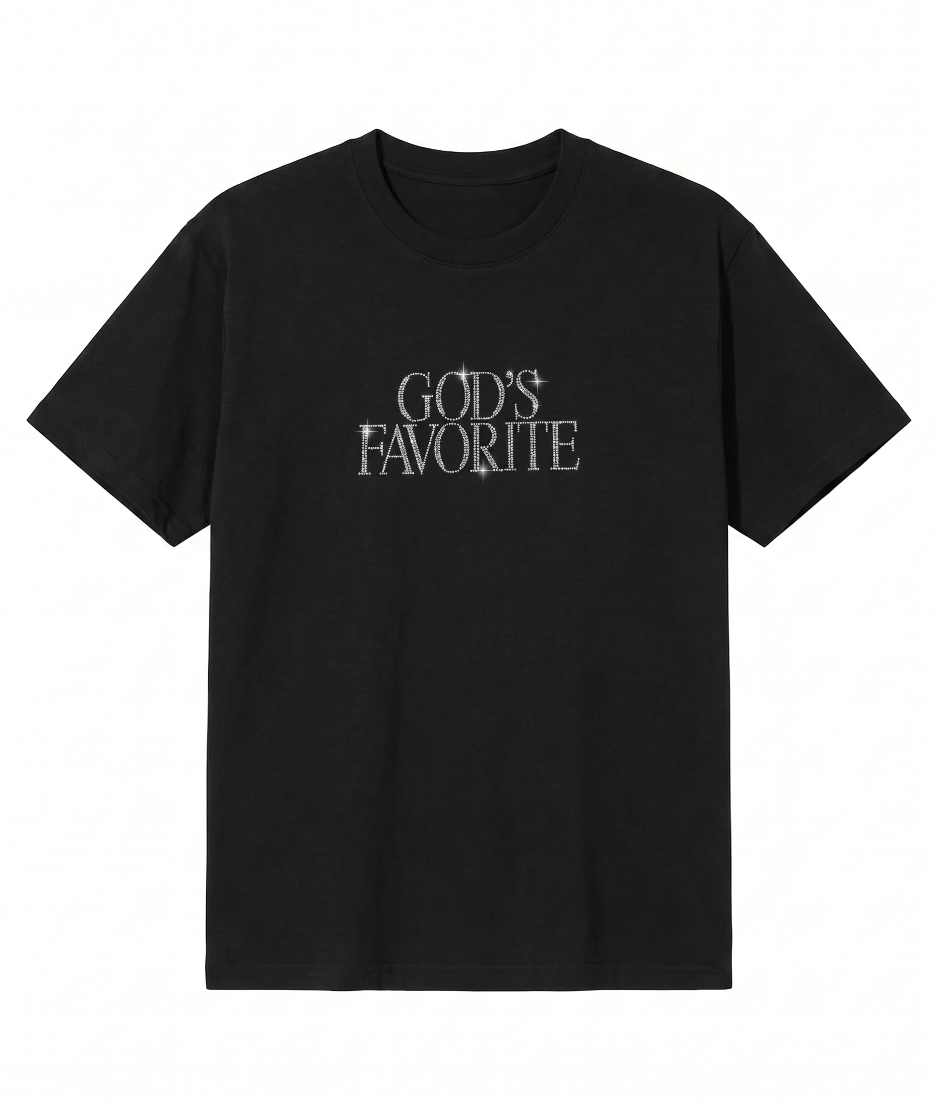 Black Taşlı Gods Favorite Oversize T-shirt