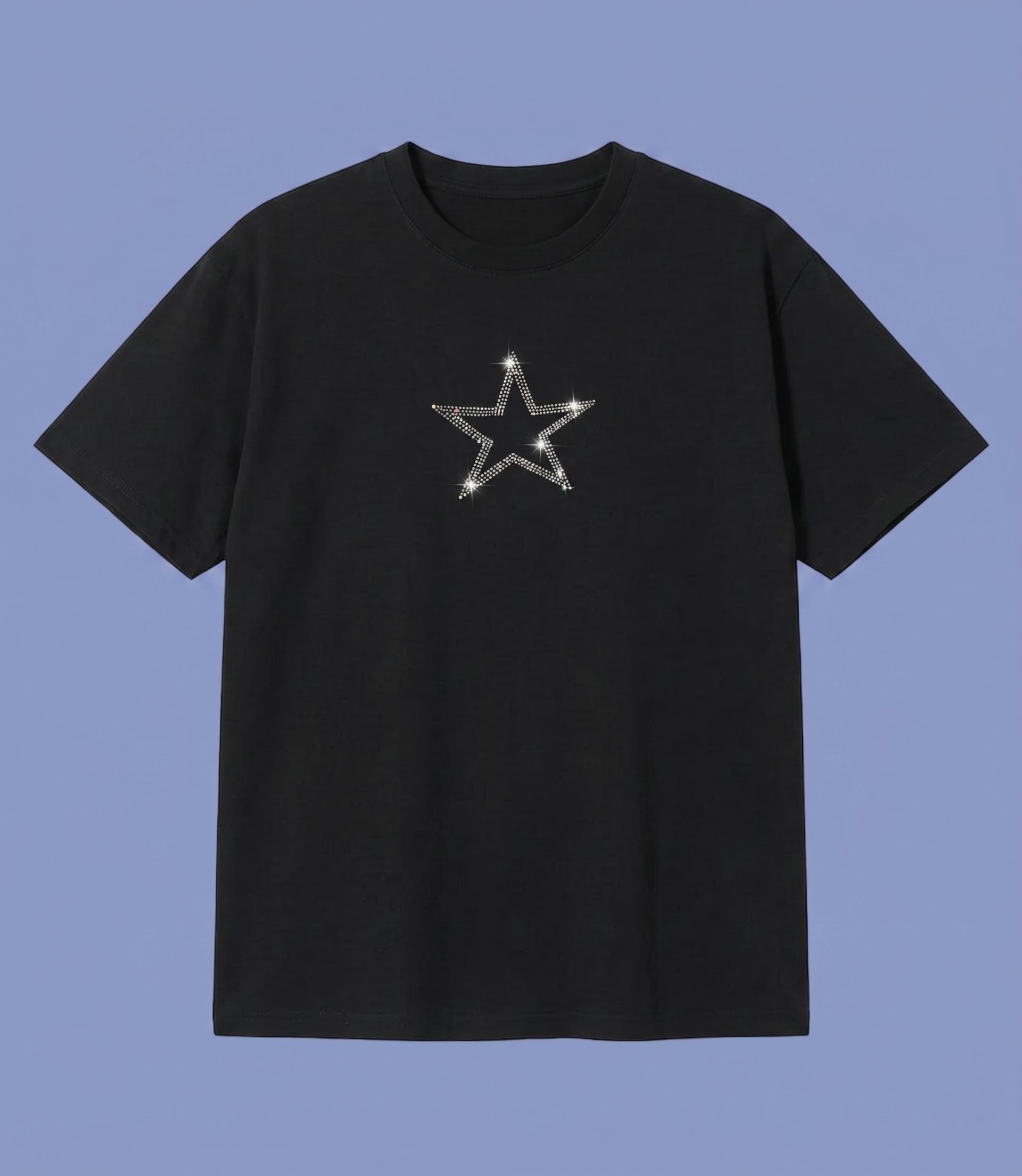 Black Taşlı Star Oversize T-shirt