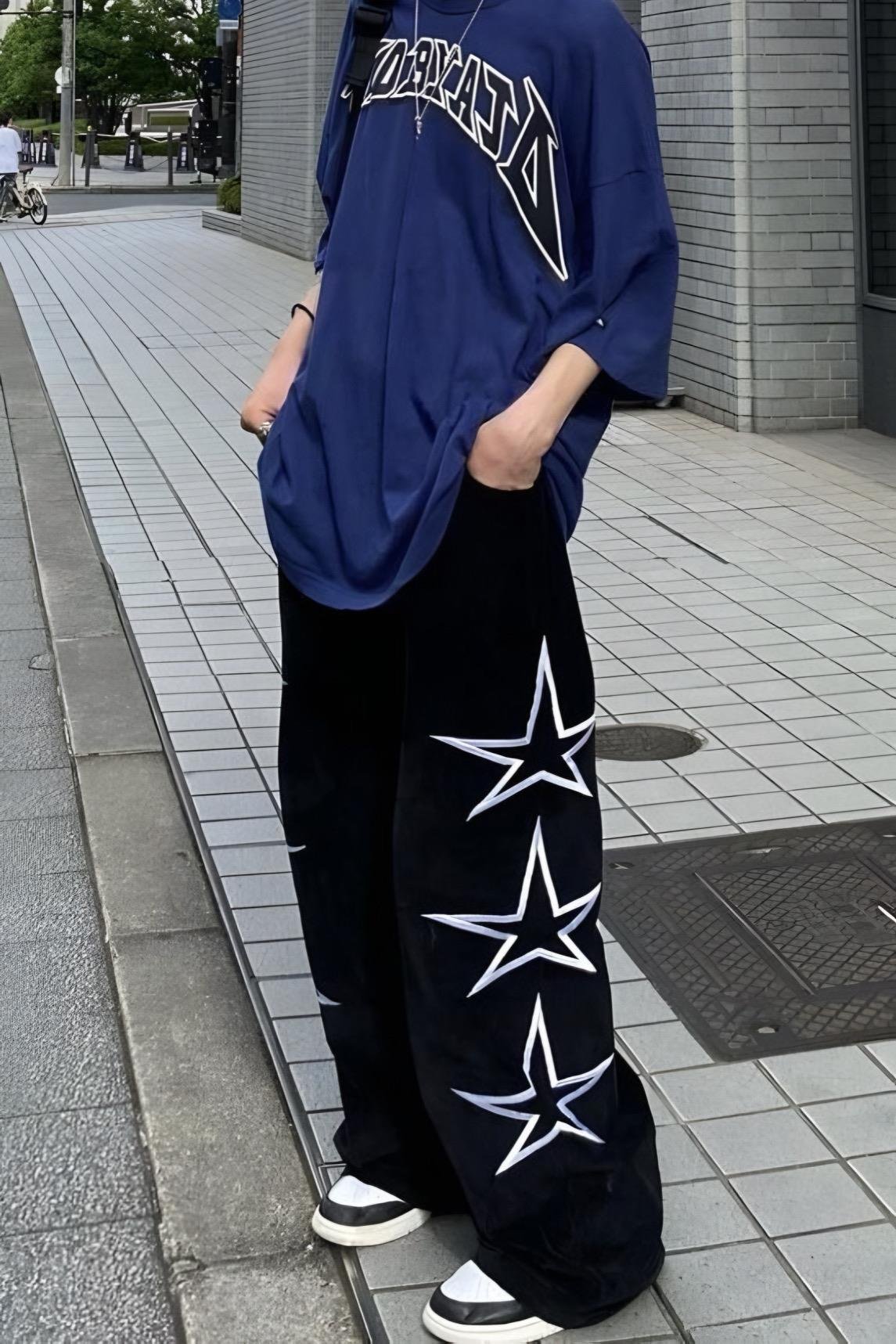 Black Three Star Düz Paça Eşofman