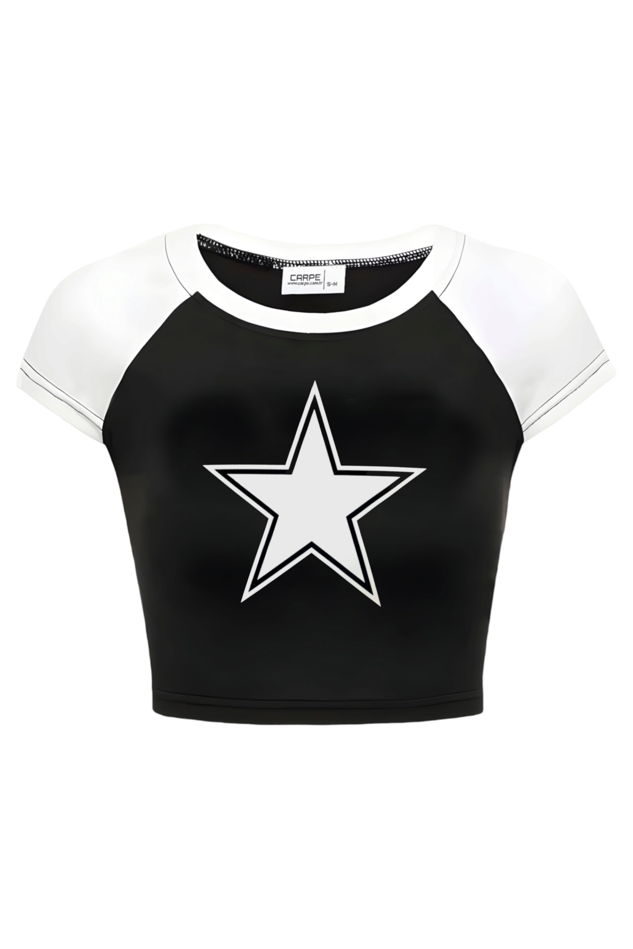 Black White Nested Star Crop