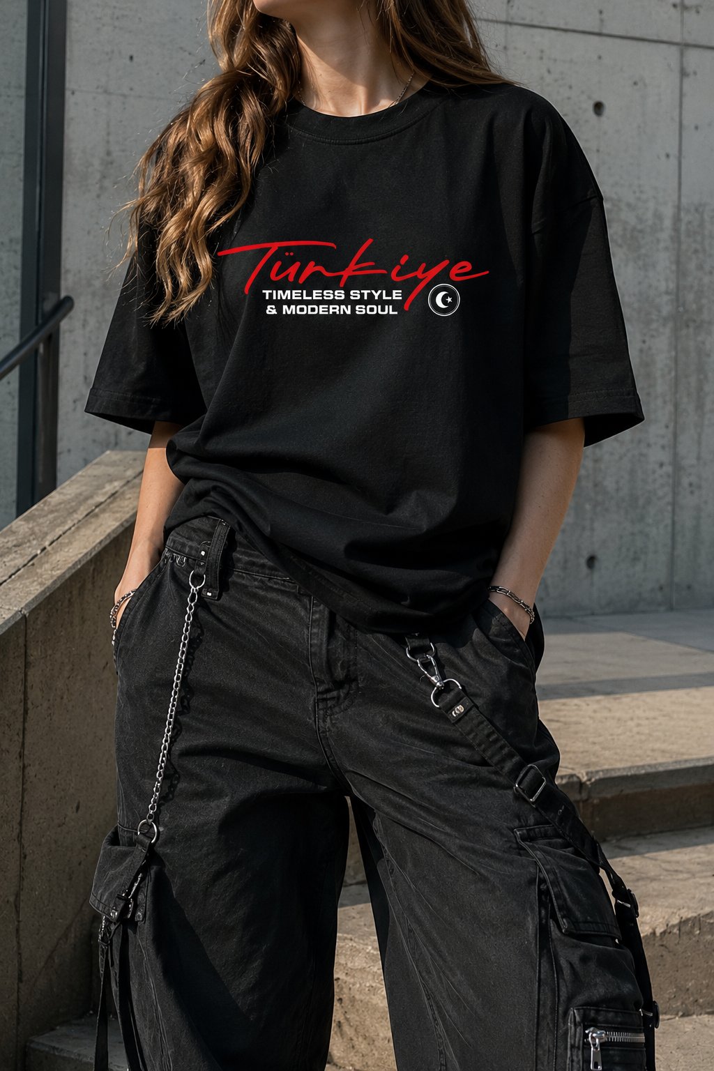 Black World Cup Türkiye Oversize T-Shirt