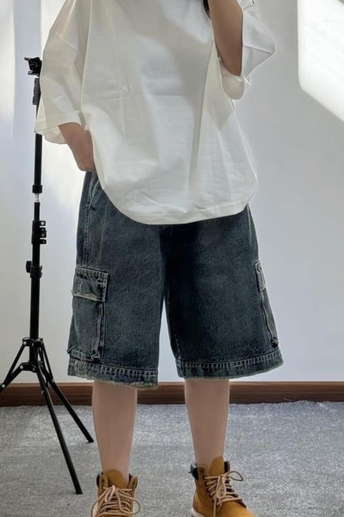 Blue Cepli Bermuda Şort