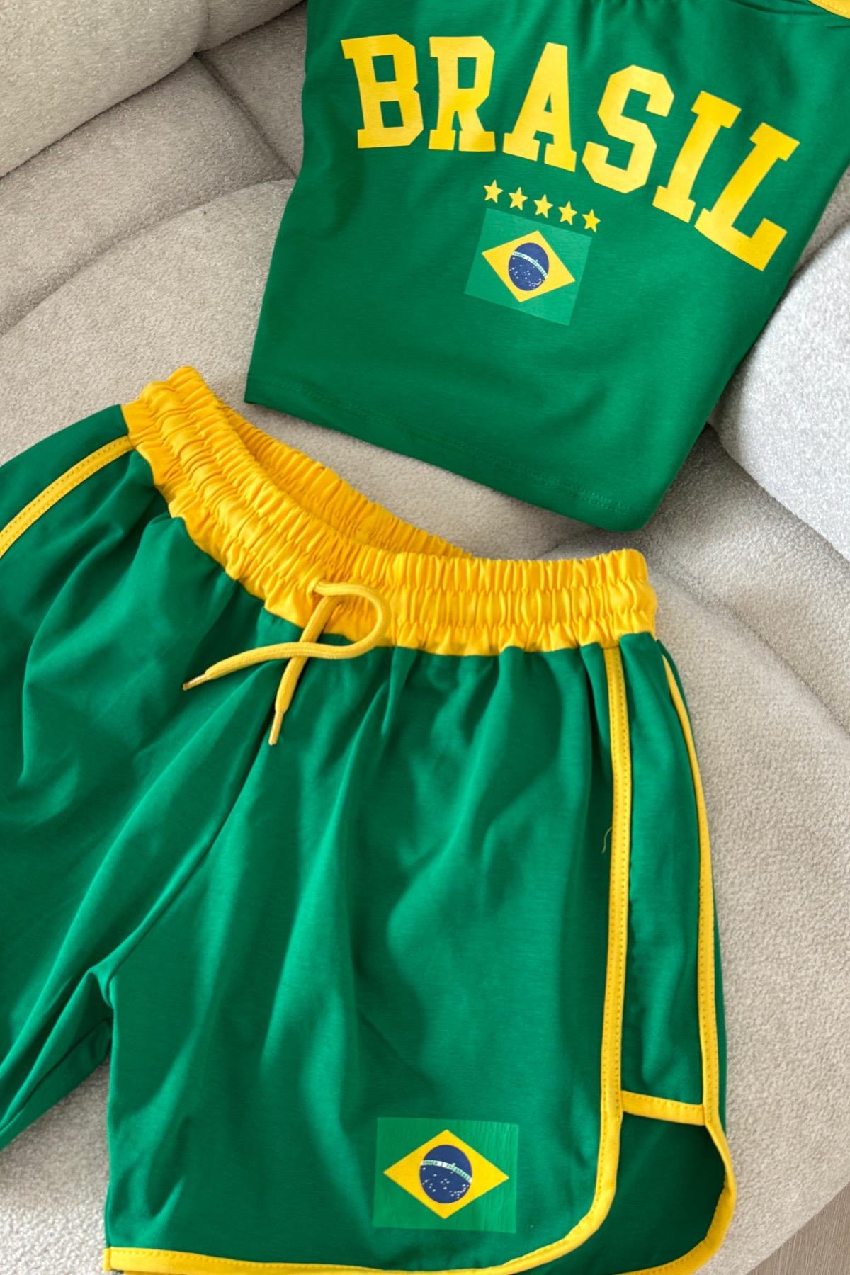 Brasil Şortlu Crop Takım