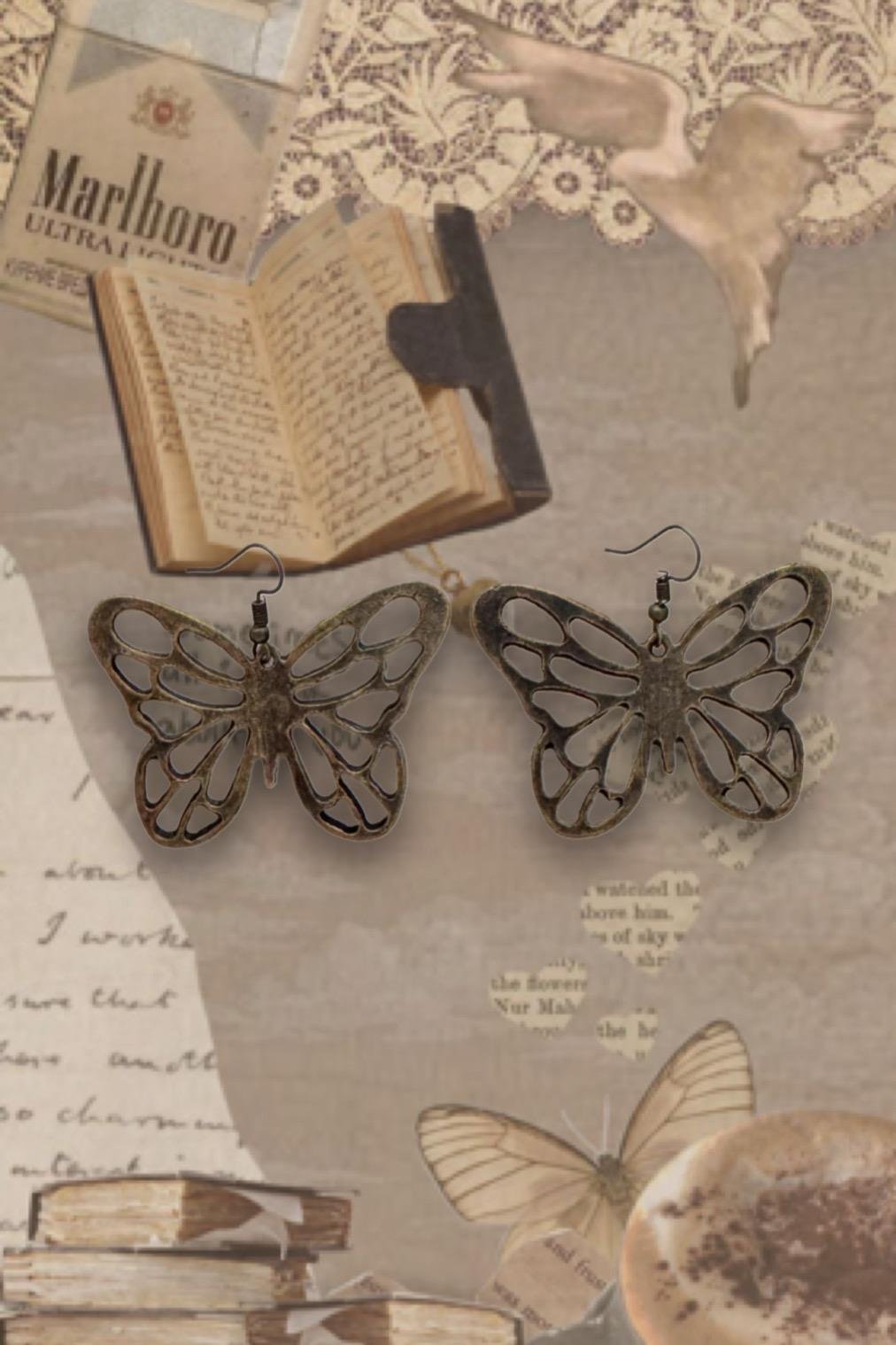 Bronz Butterfly Küpe