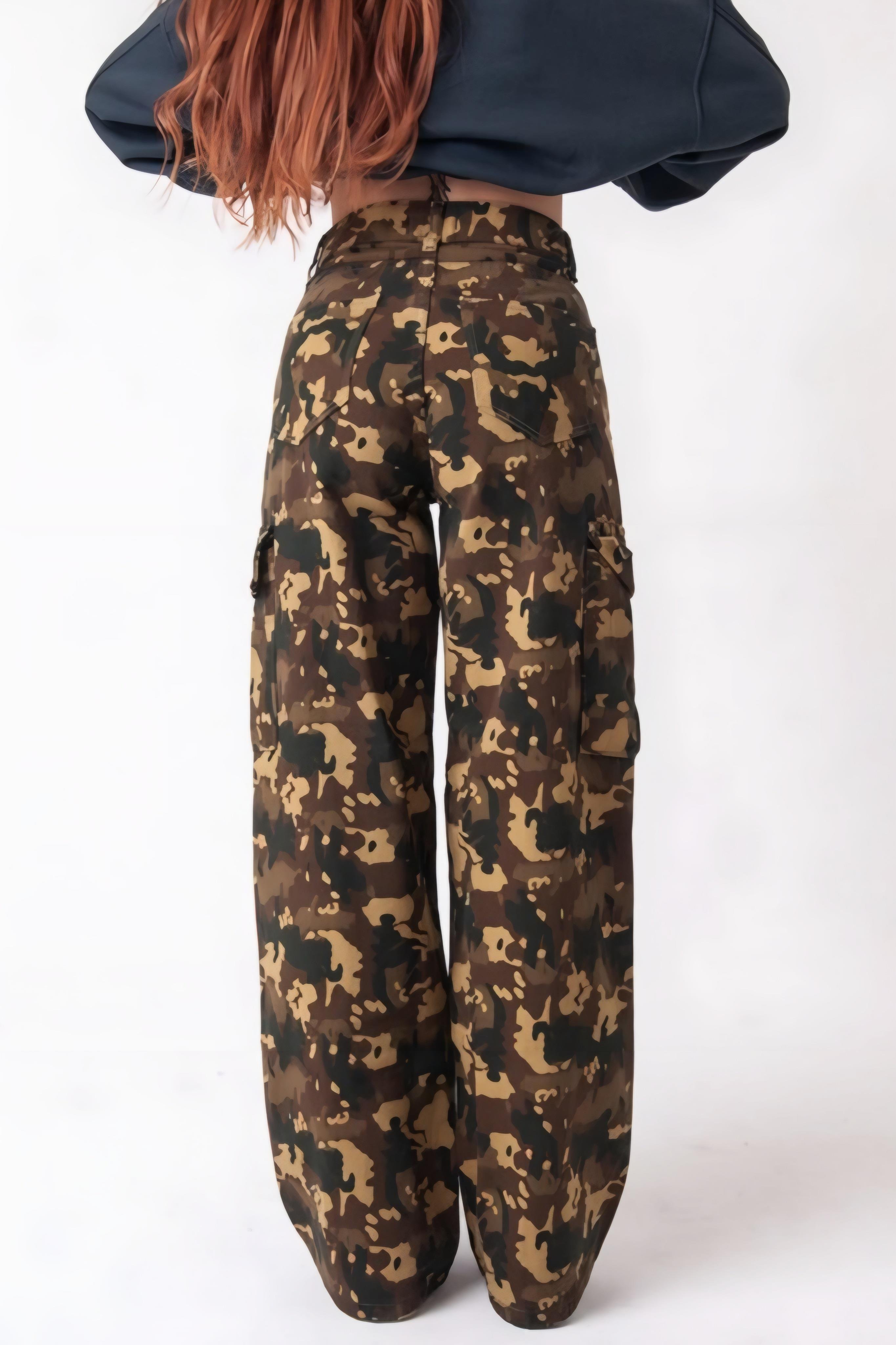 Camouflage Kargo Pantolon