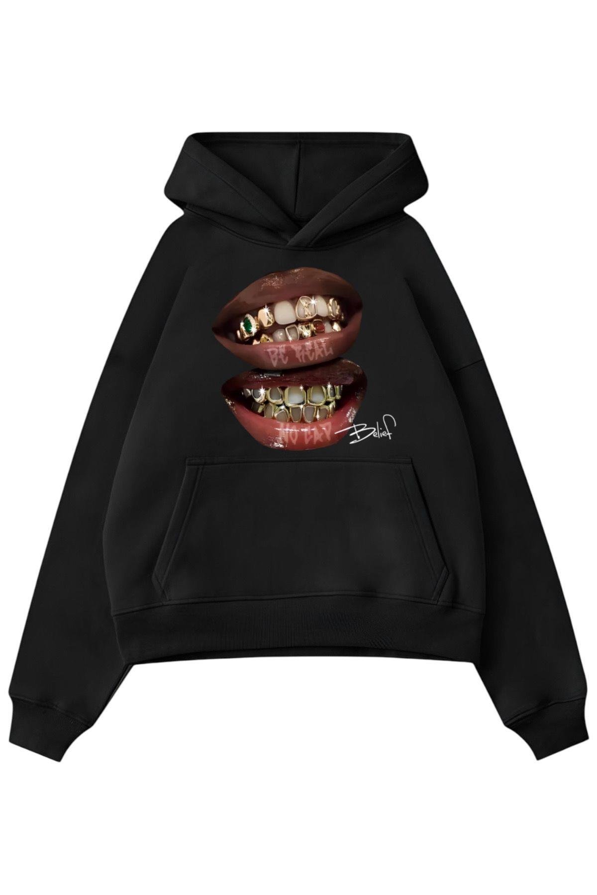 Colour Two Lips 3 İplik Oversize Sweatshirt