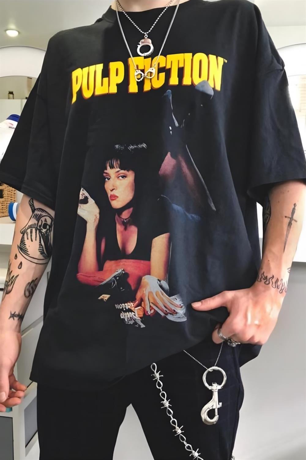 Colourful Pulp Fıctıon Oversize T-shirt