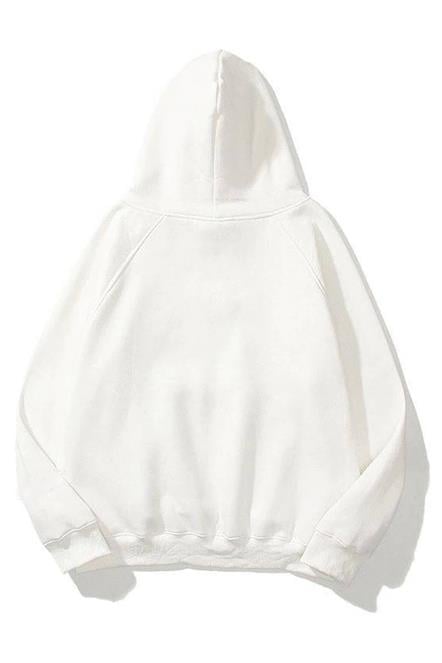 Commit 3 iplik Beyaz Oversize Sweatshirt