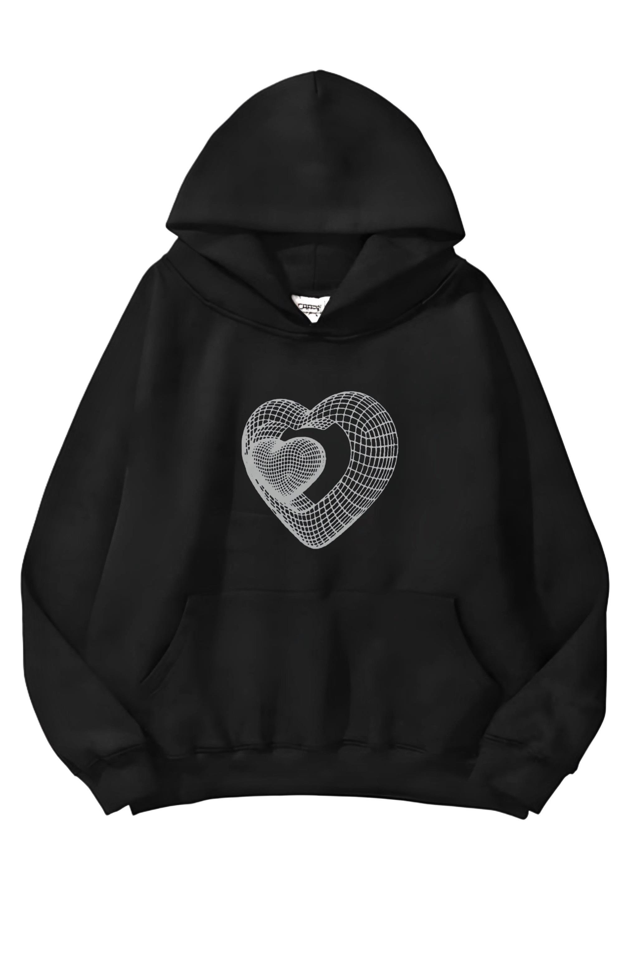 Dimensional Heart Oversive Sweatshirt