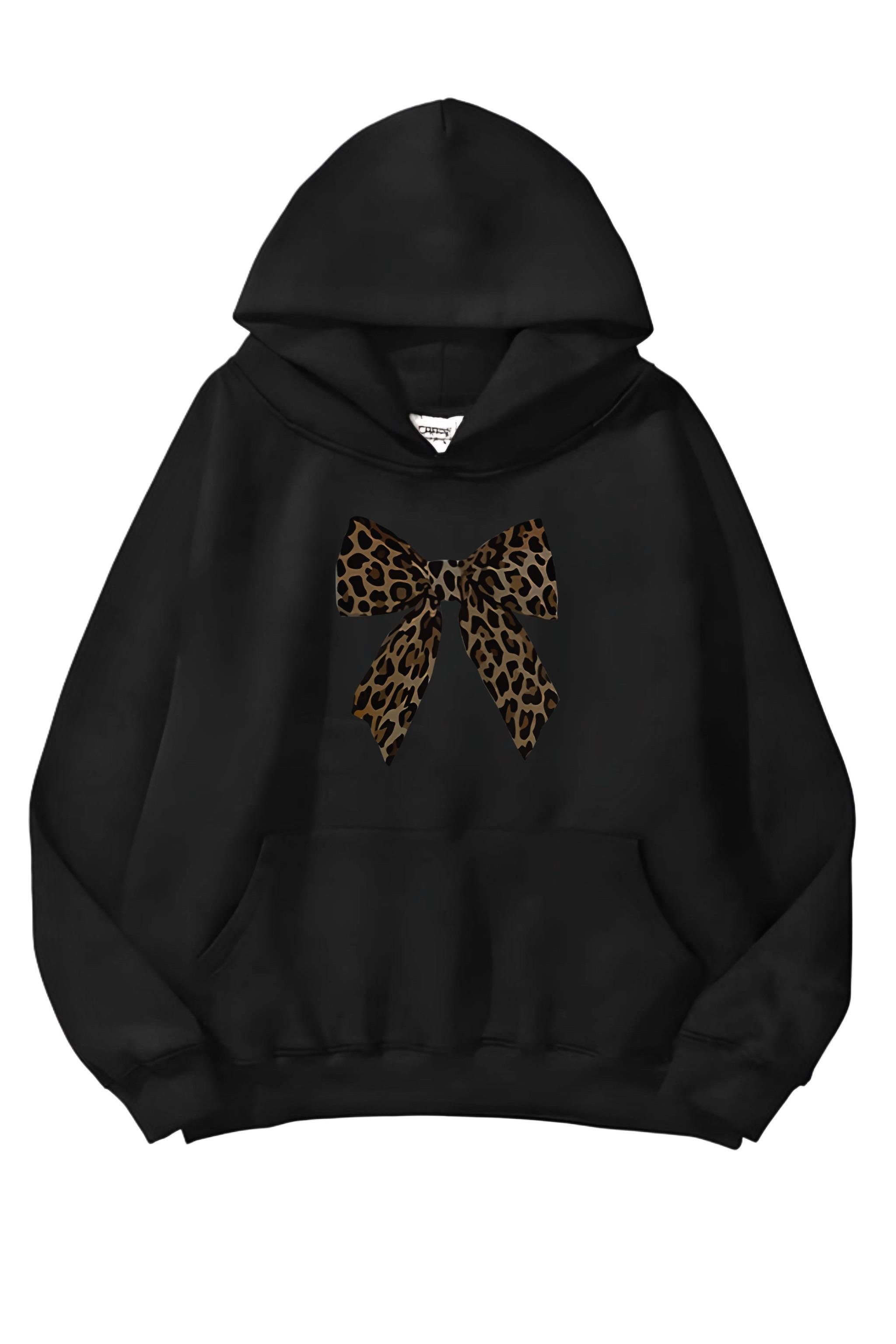 Fiyonk Leopar 3 iplik Oversize Sweatshirt