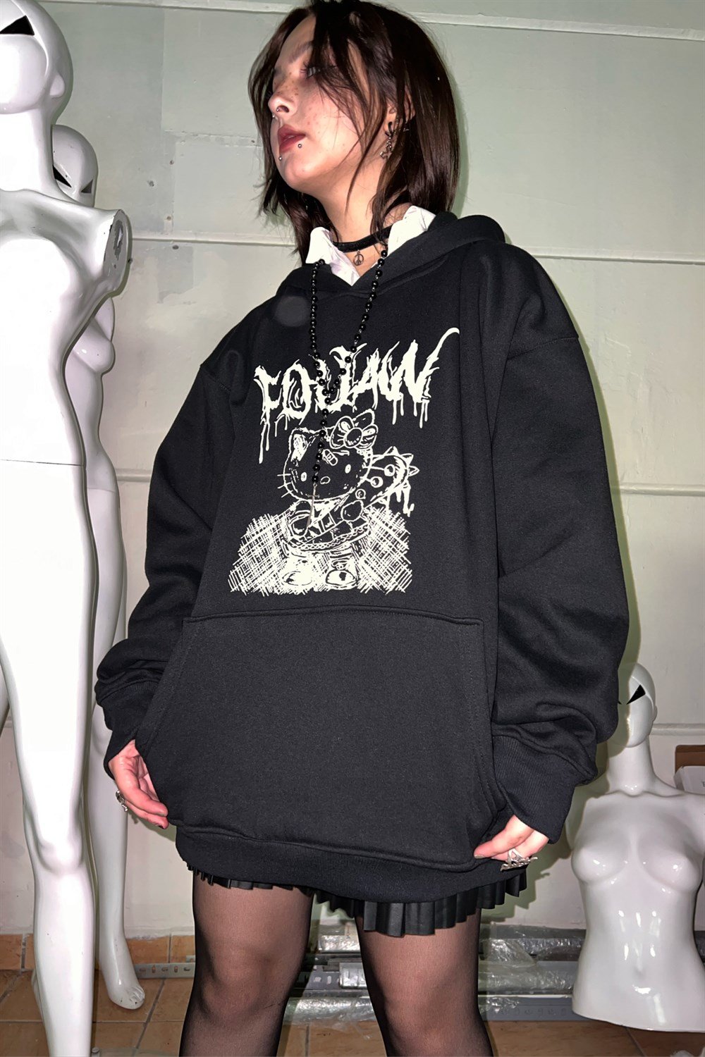 Fouaw Cat Oversize Sweatshirt