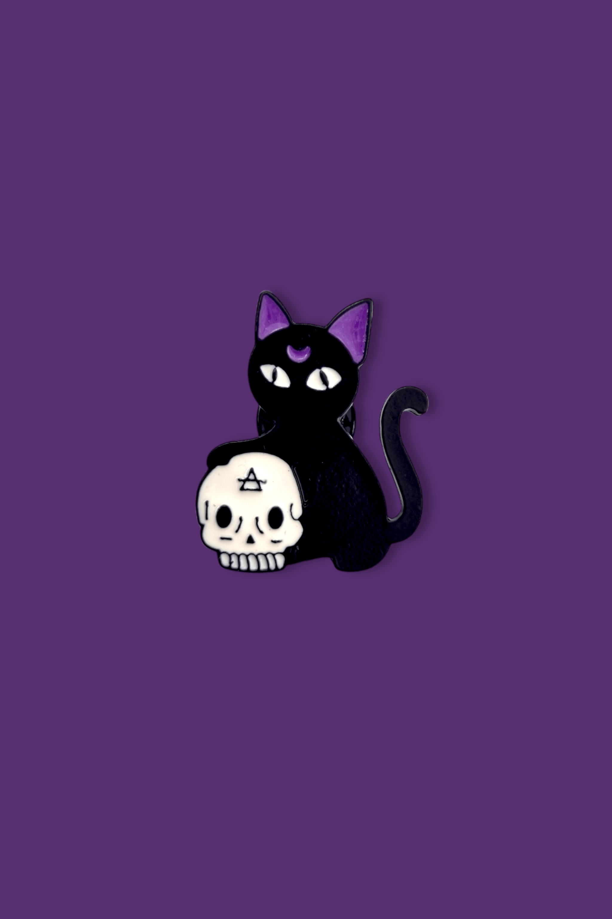 Gothıc Mor Kedi Rozet