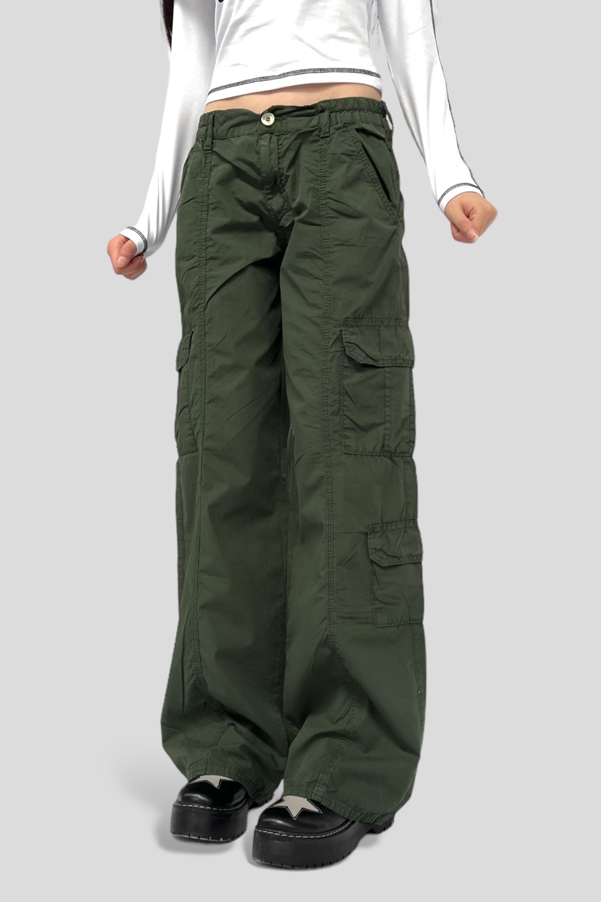 Green Paraşüt Poplin Pantolon