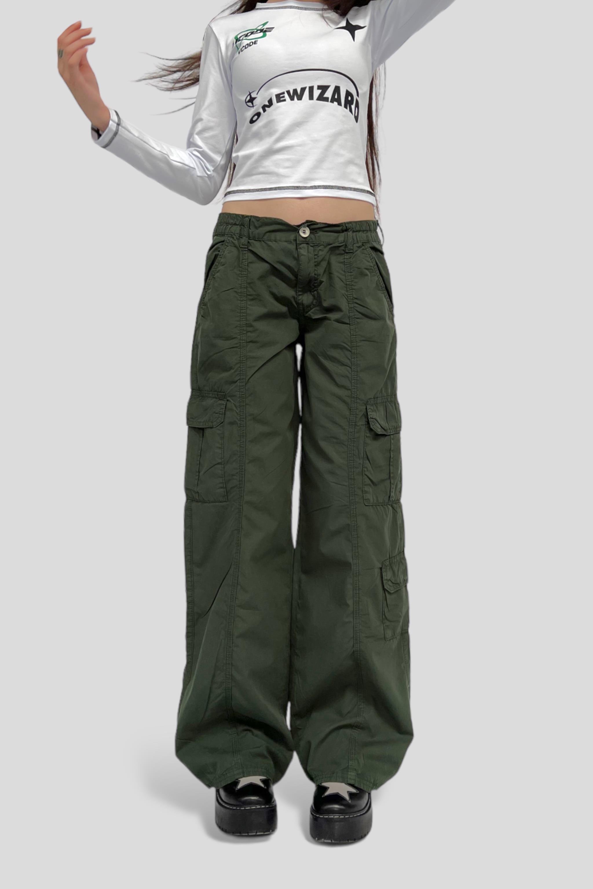 Green Paraşüt Poplin Pantolon