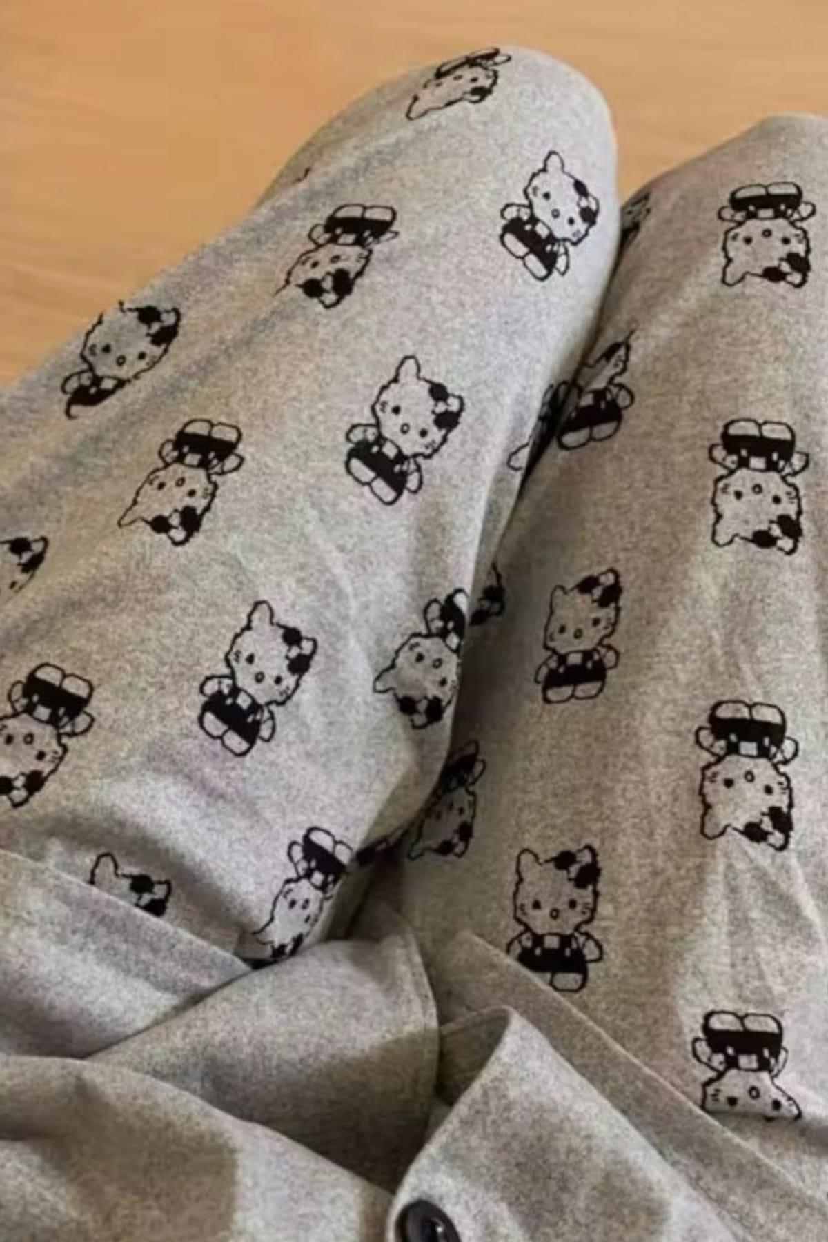 Grey Kitty Pijama Altı