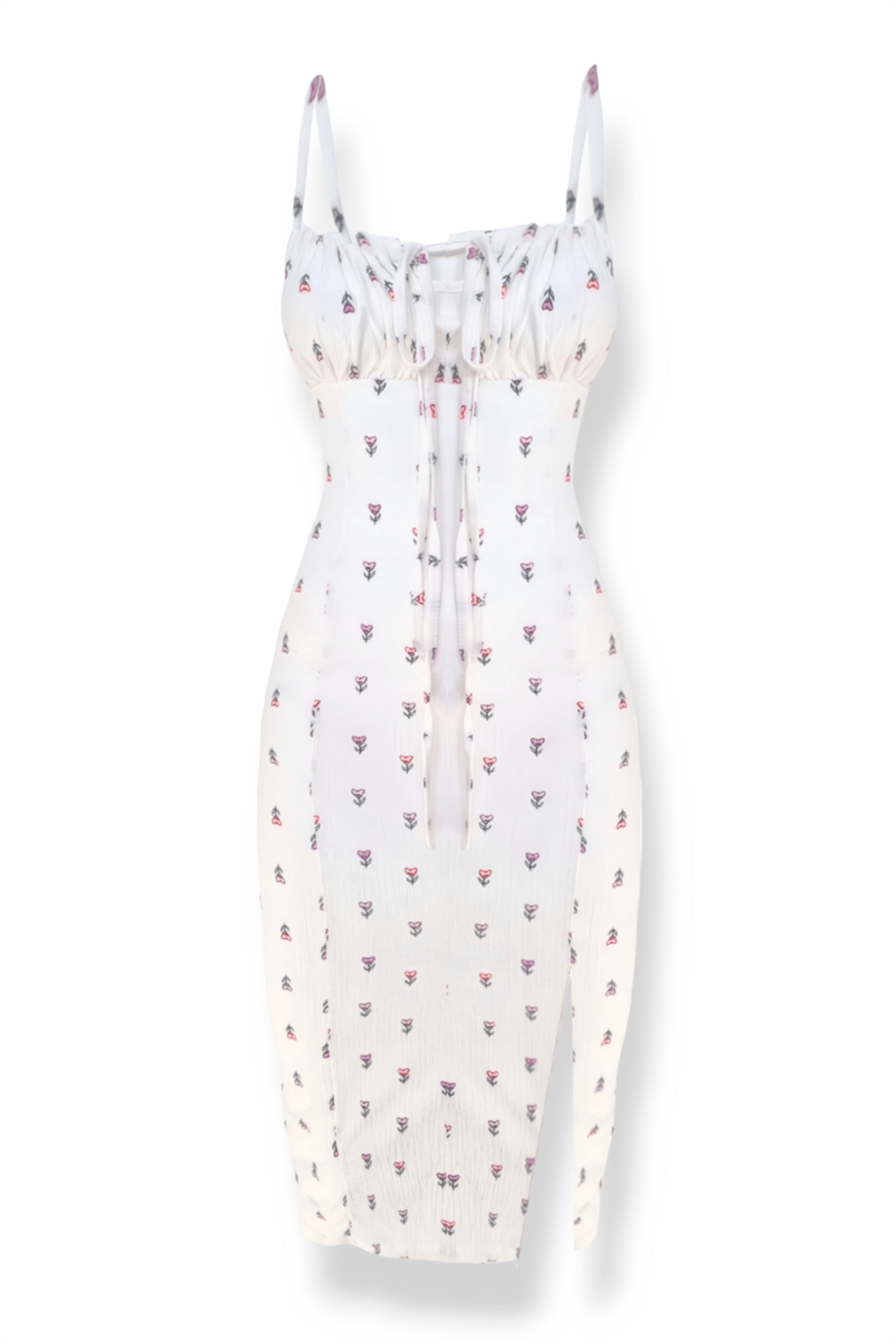 Heart Flower Midi Elbise