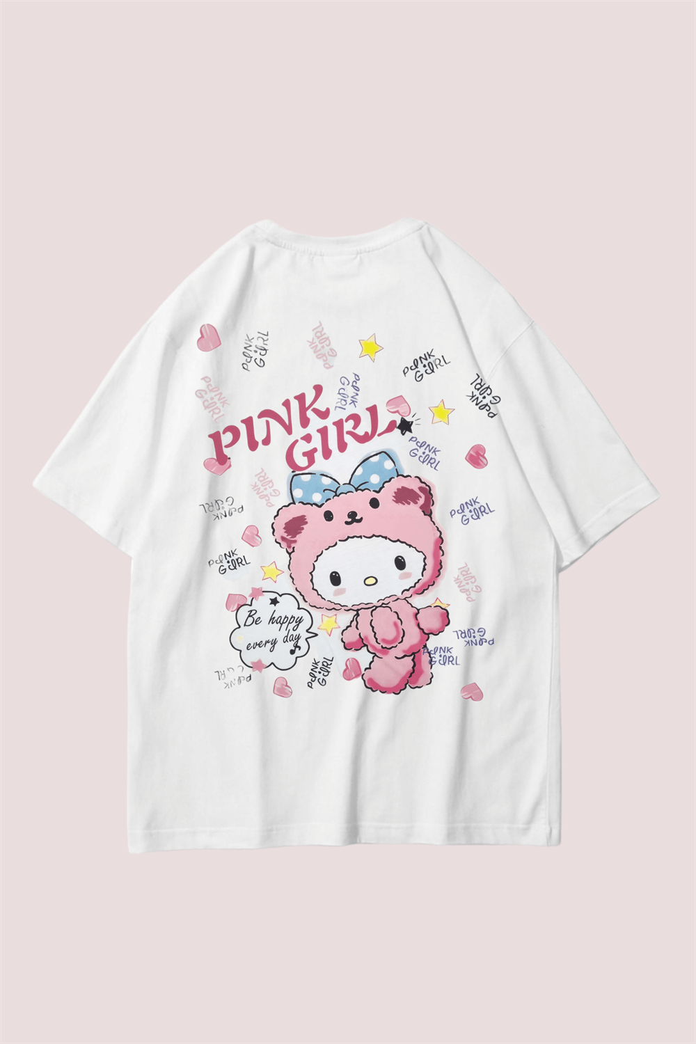 Heart Pınk Gırl Oversize T-shirt