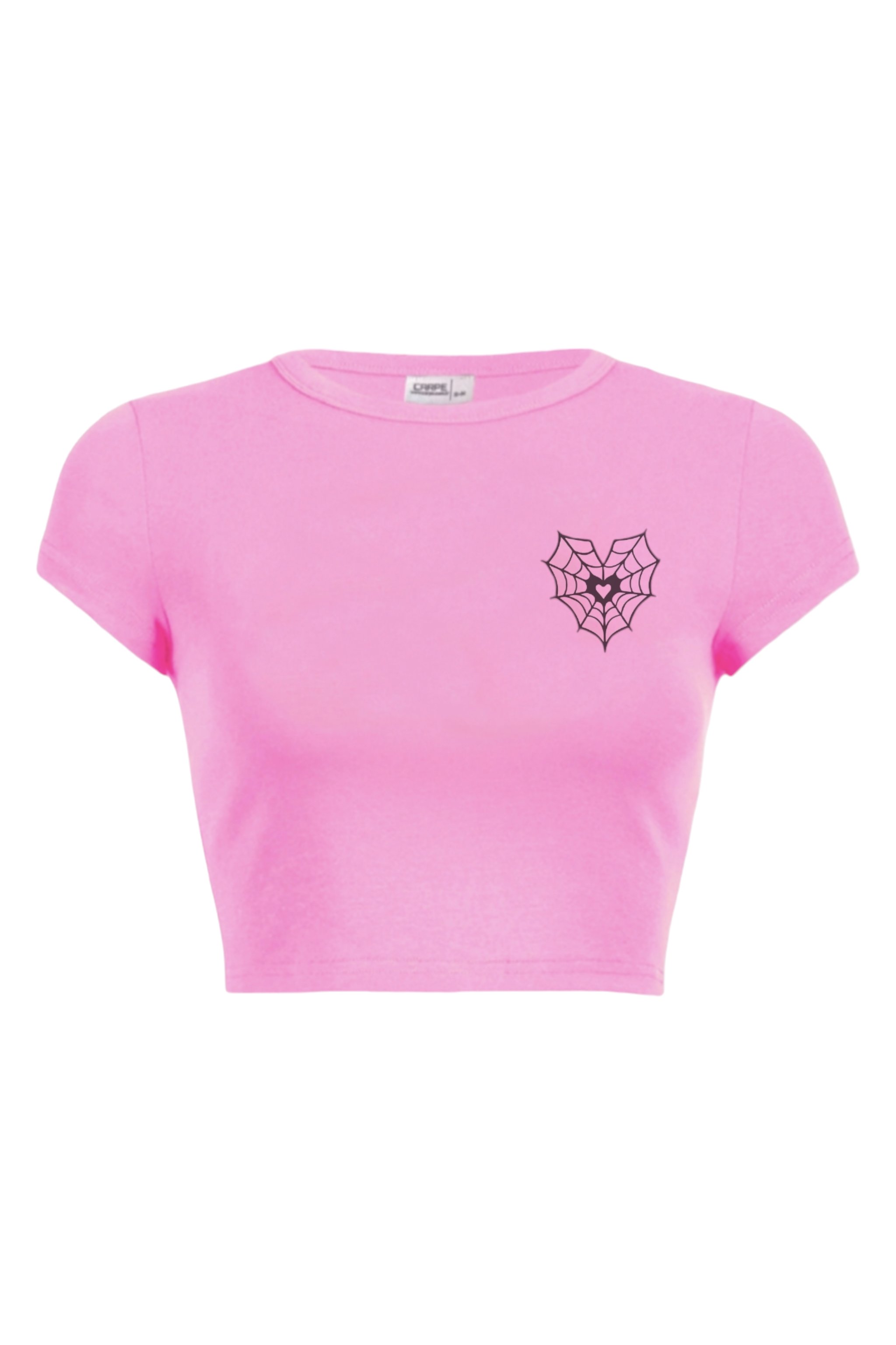 Heart Web Pink Crop