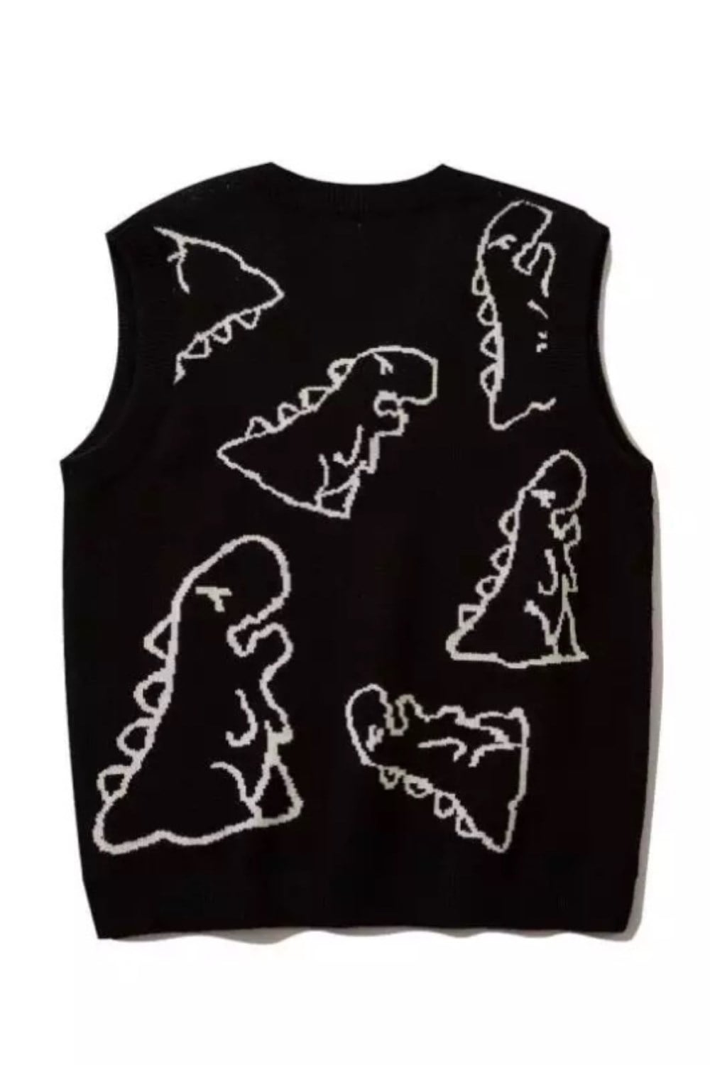 Kawaii Siyah Dinozor Unisex Süveter