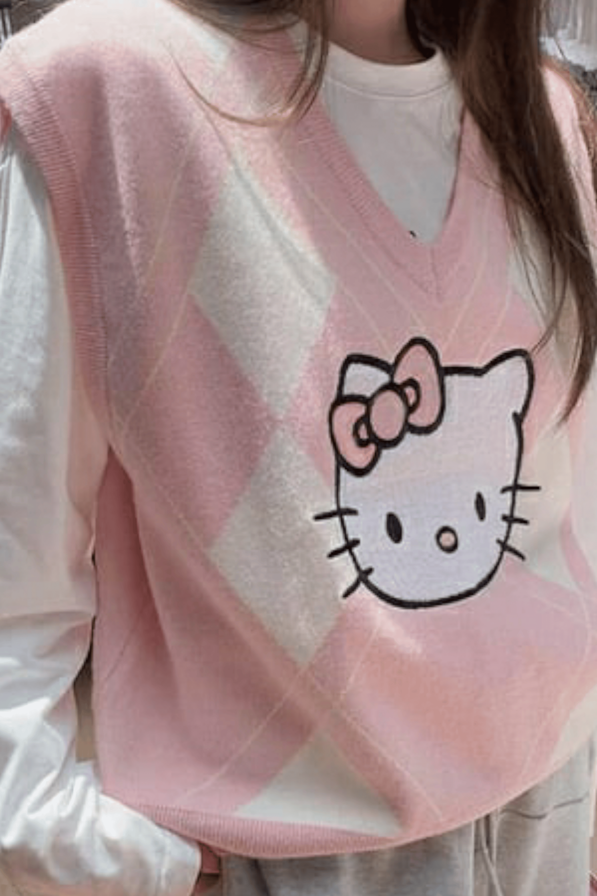 Kitty Baklava Desenli Süveter