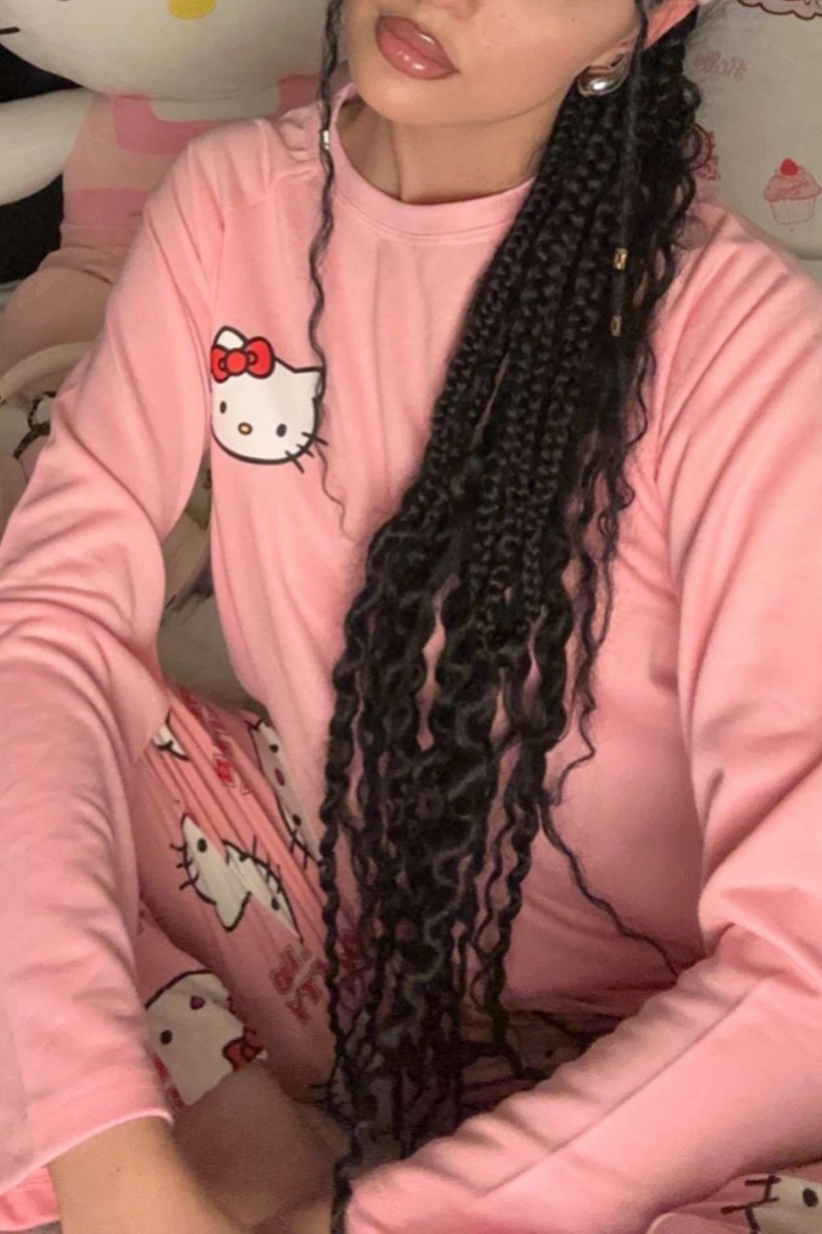 Kitty Cat Pink Oversize Sweatshirt