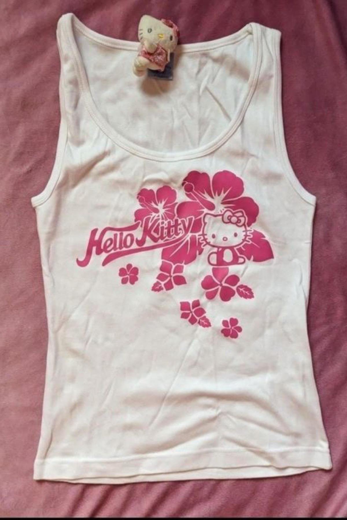 Kitty Flower Kalın Askılı Bluz