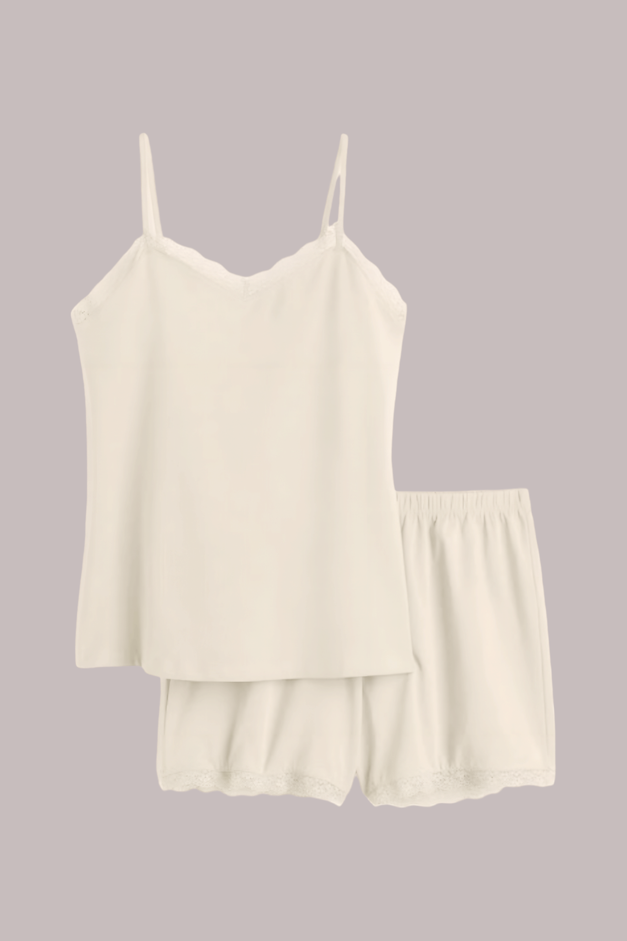 Lace Detail Cream İkili Takım