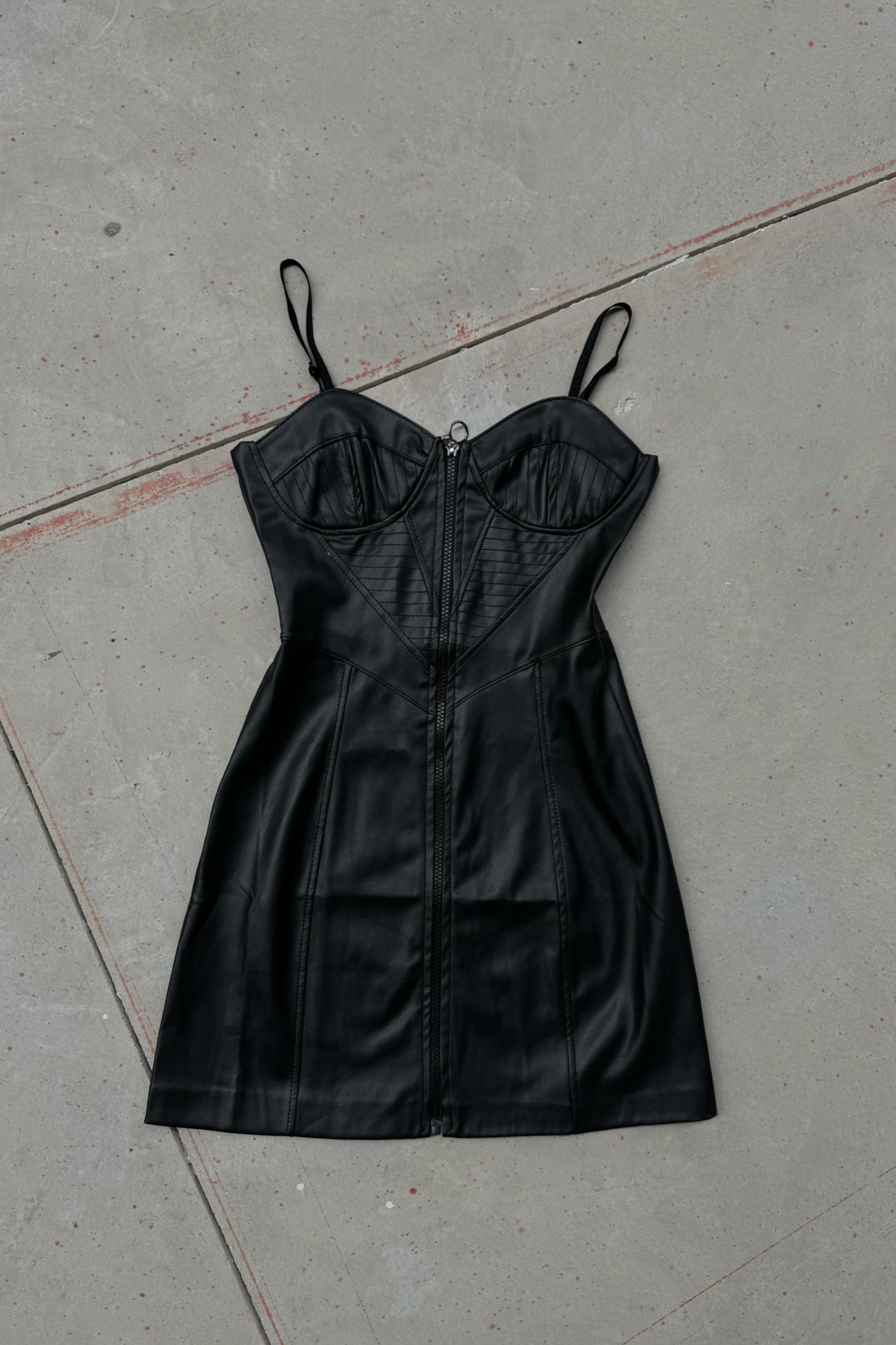 Leather Look Strap Elbise