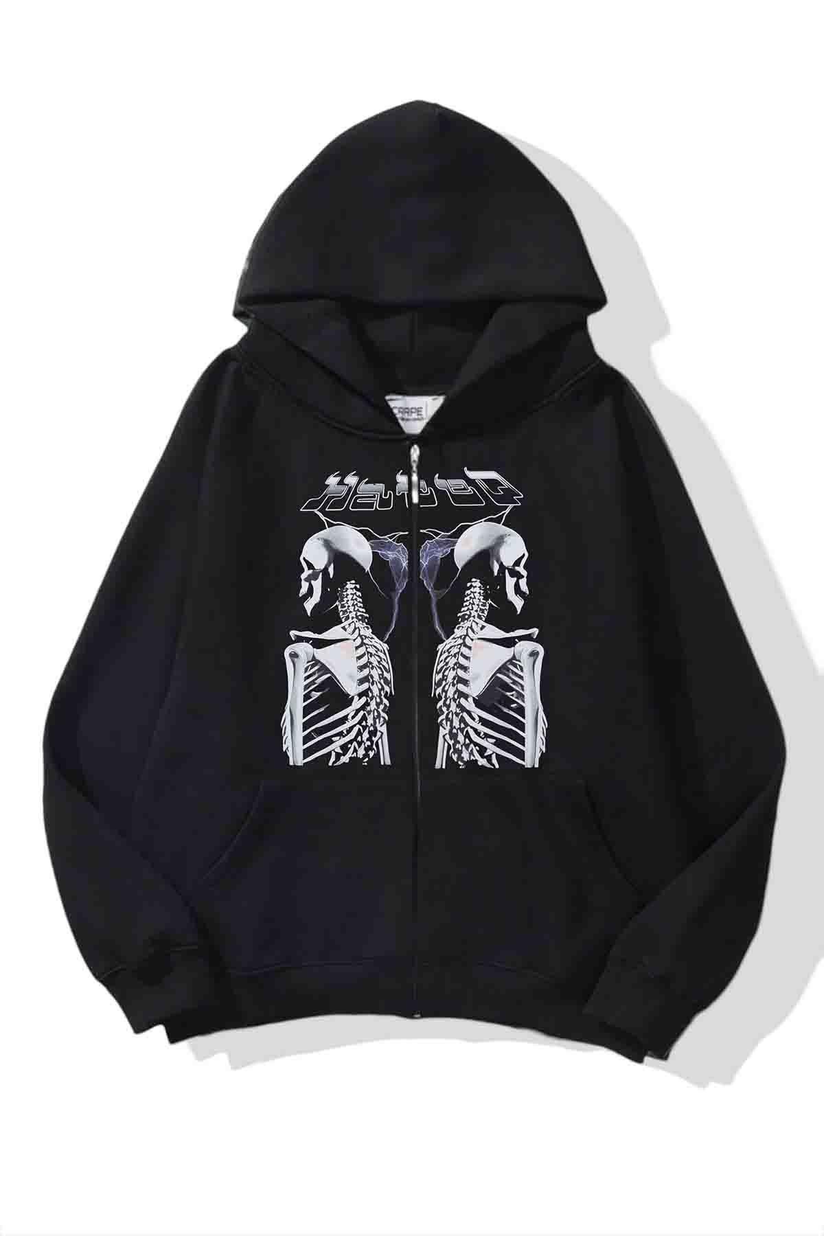 Lightning Skeletons Oversize Hırka