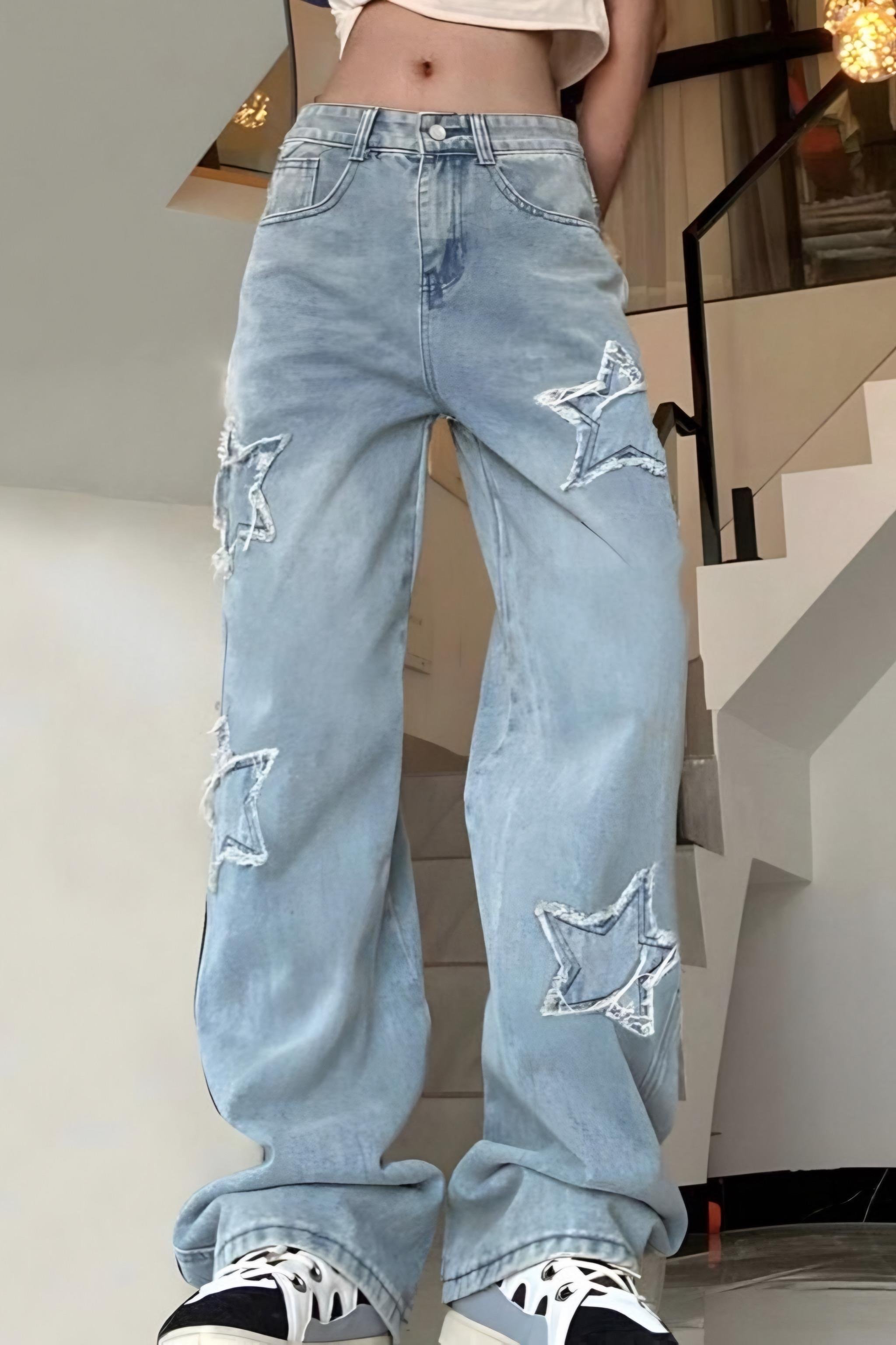 Mavi Yıkamalı Star Pantolon