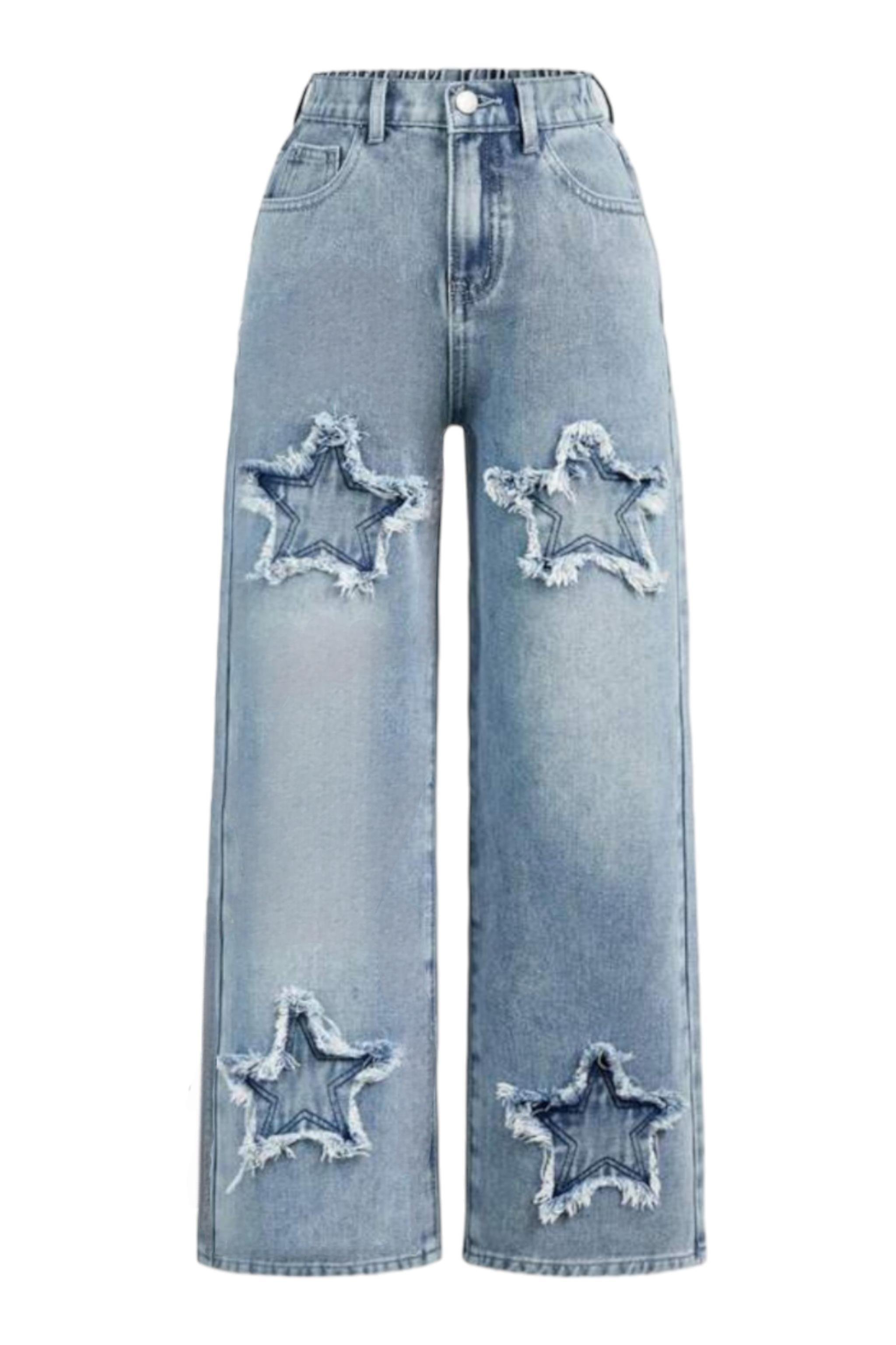 Mavi Yıkamalı Star Pantolon