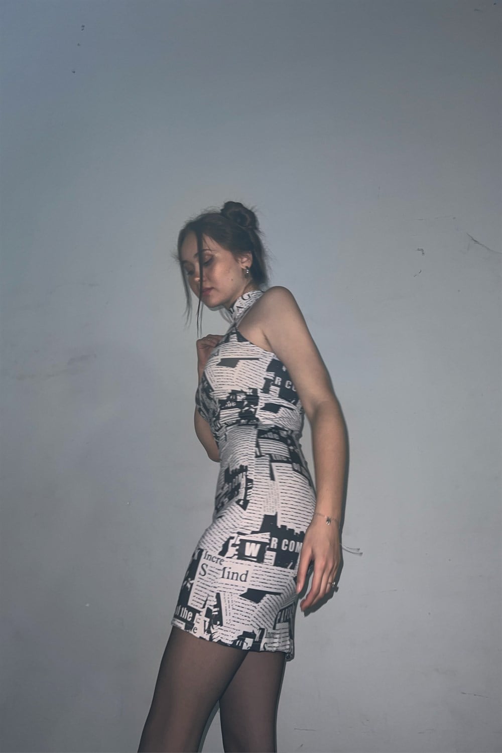 Newsprint Design Elbise