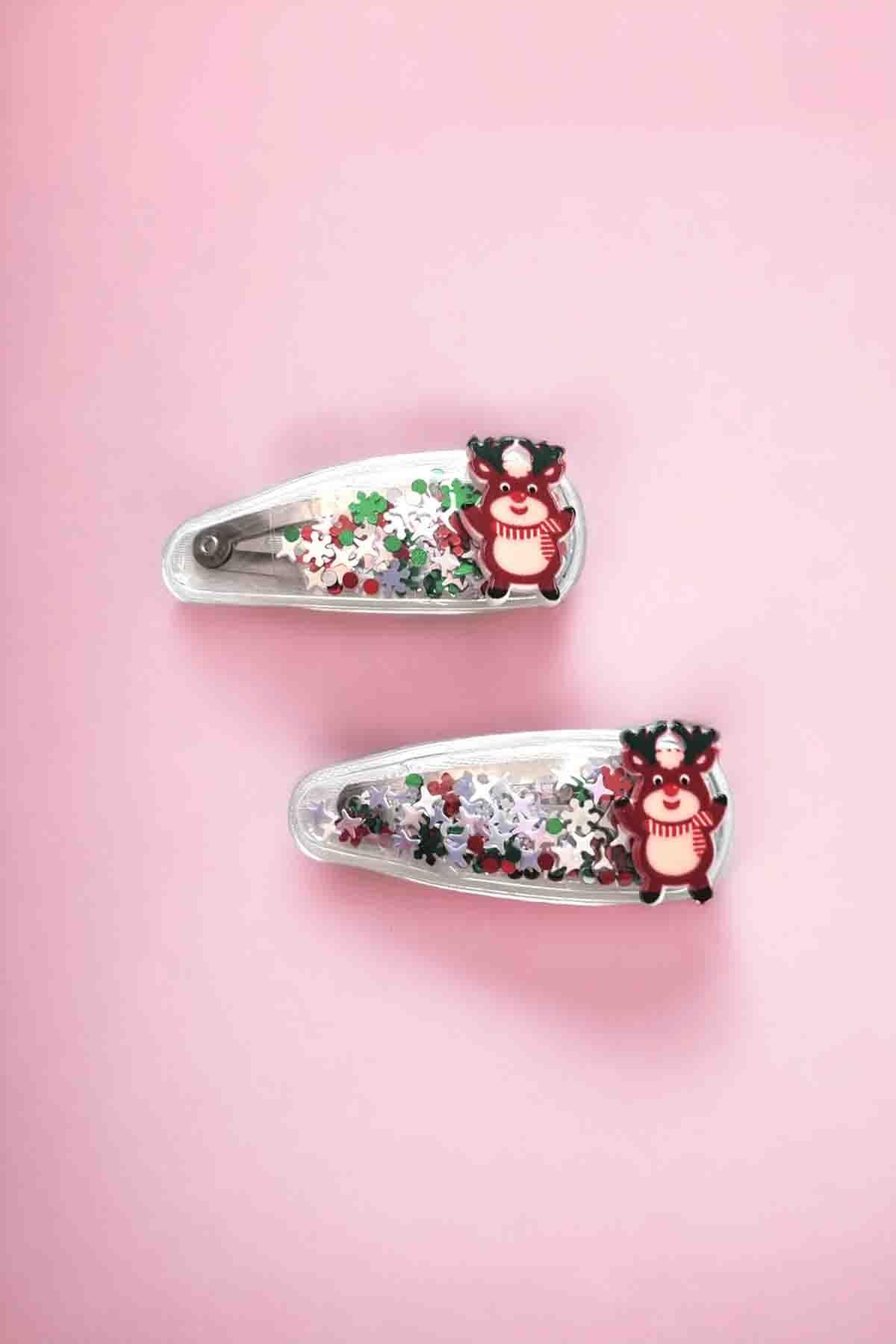 Noel Geyiği Parlak Çıtçıt Toka