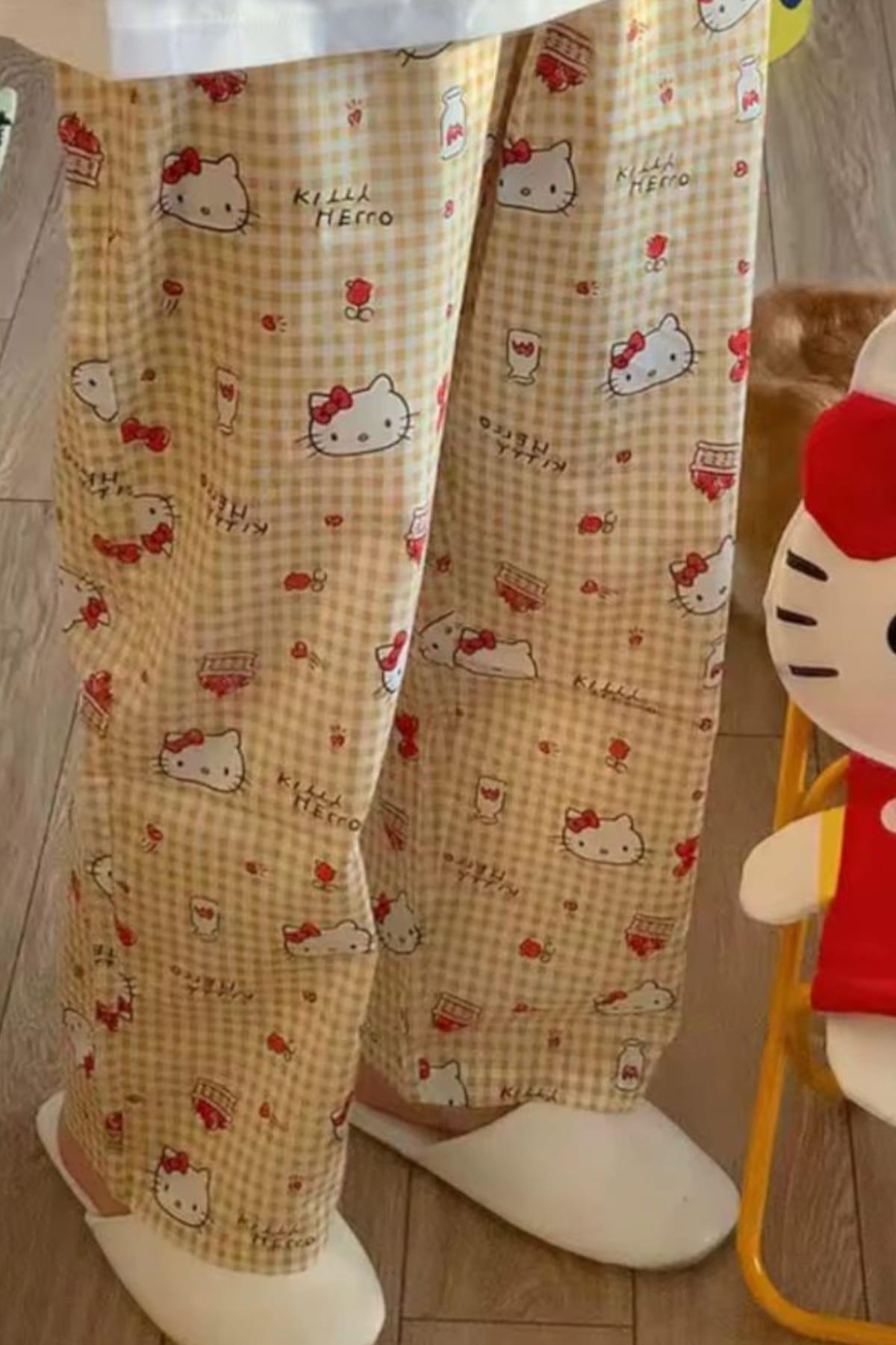 Orange Pötikareli Kitty Pijama Altı