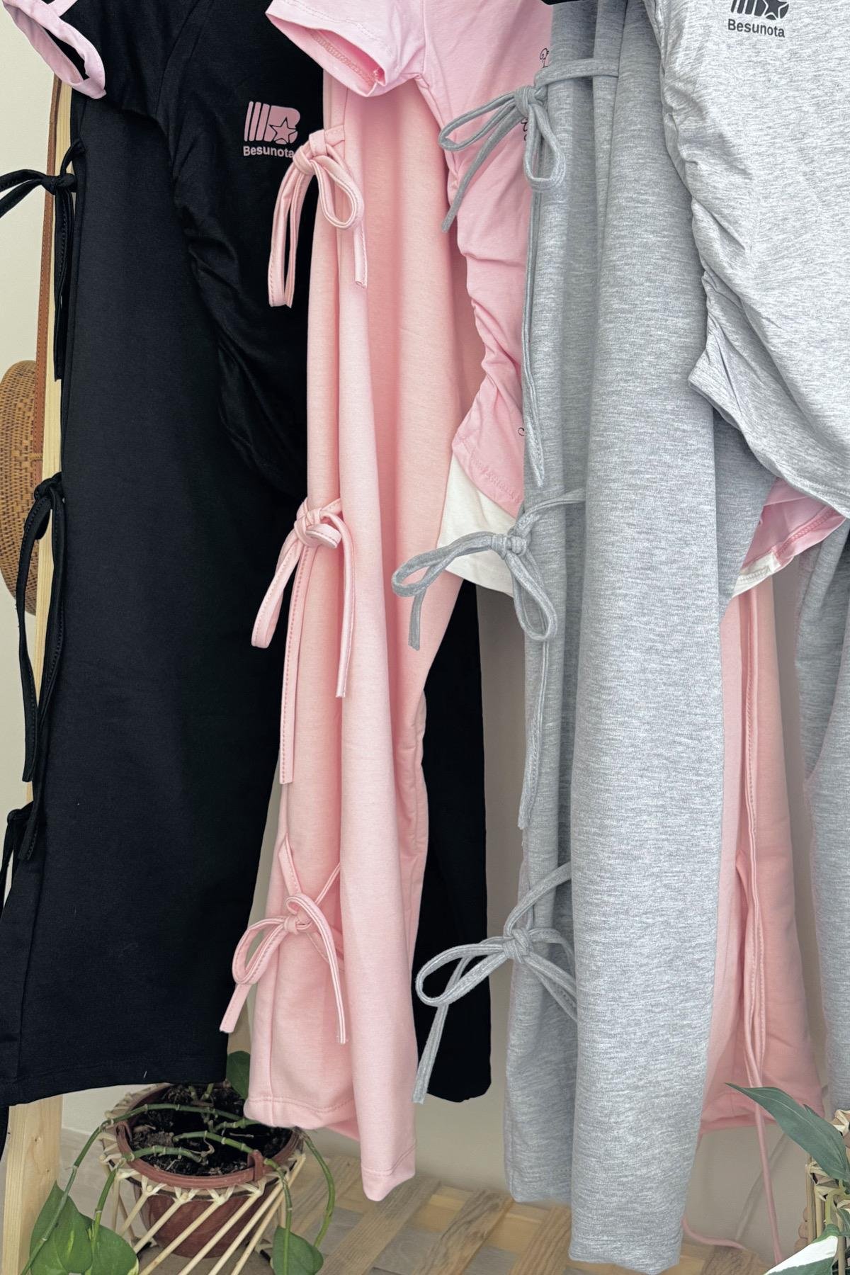 Pink Fiyonk Detay Geniş Paça Eşofman