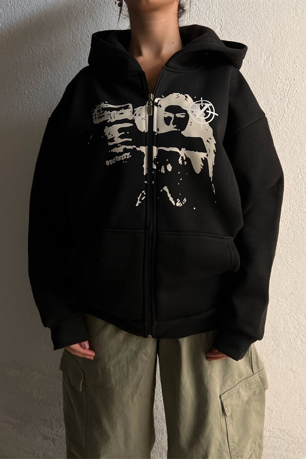 Poligon 3 iplik Oversize Hırka