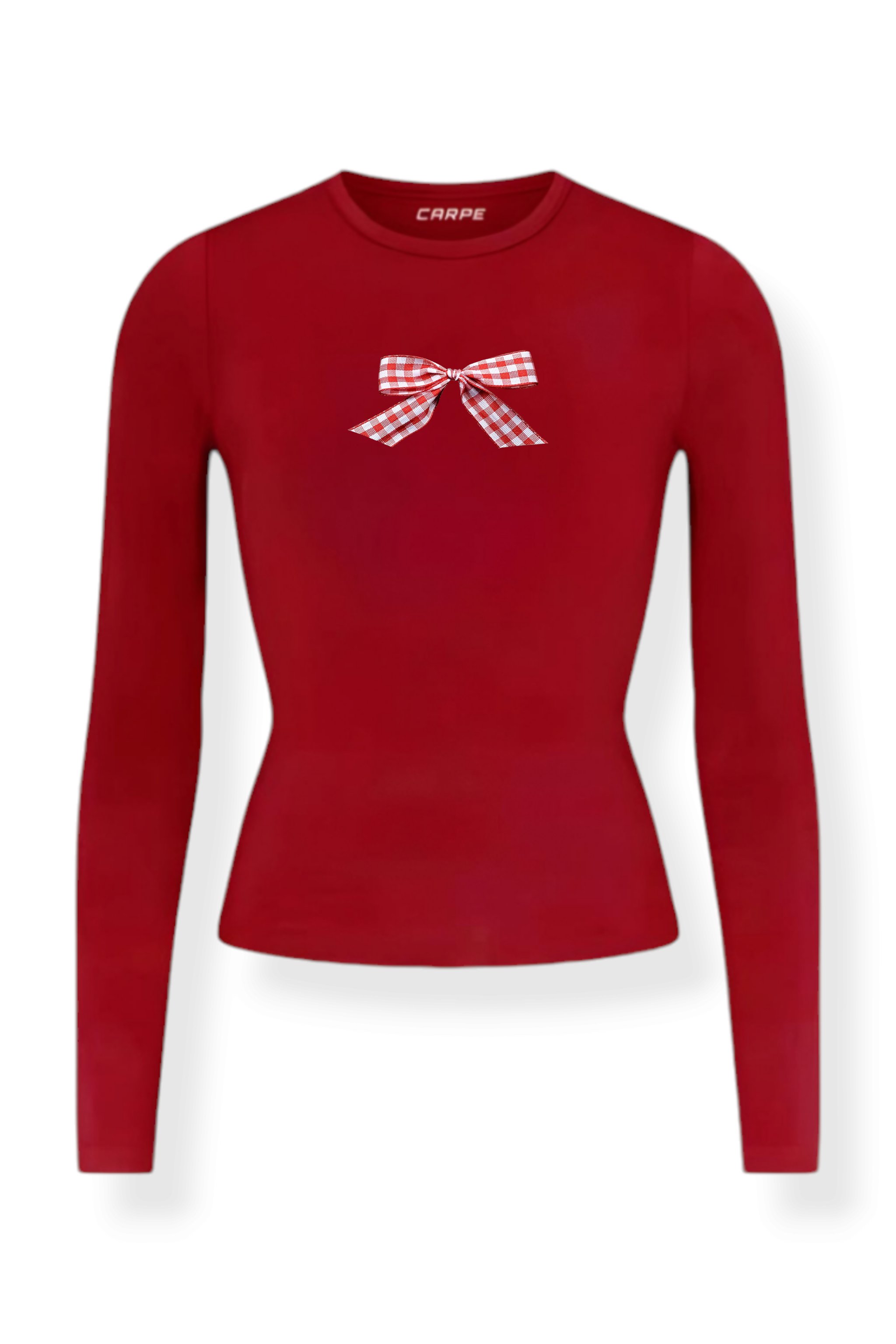 Pötikareli Ribbon Uzun Kol Tam Boy Bluz