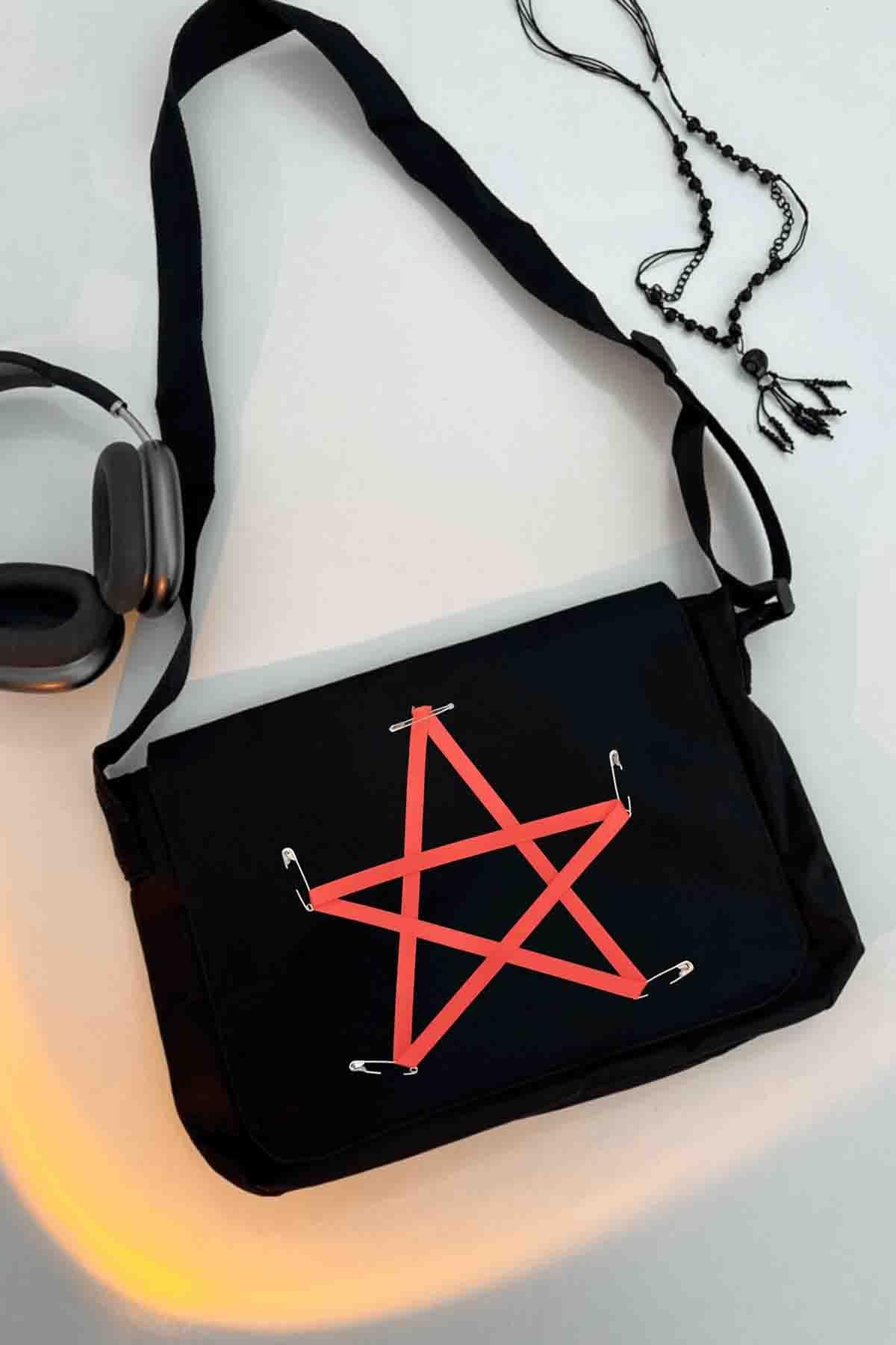 Red Pentegram Postacı Çantası