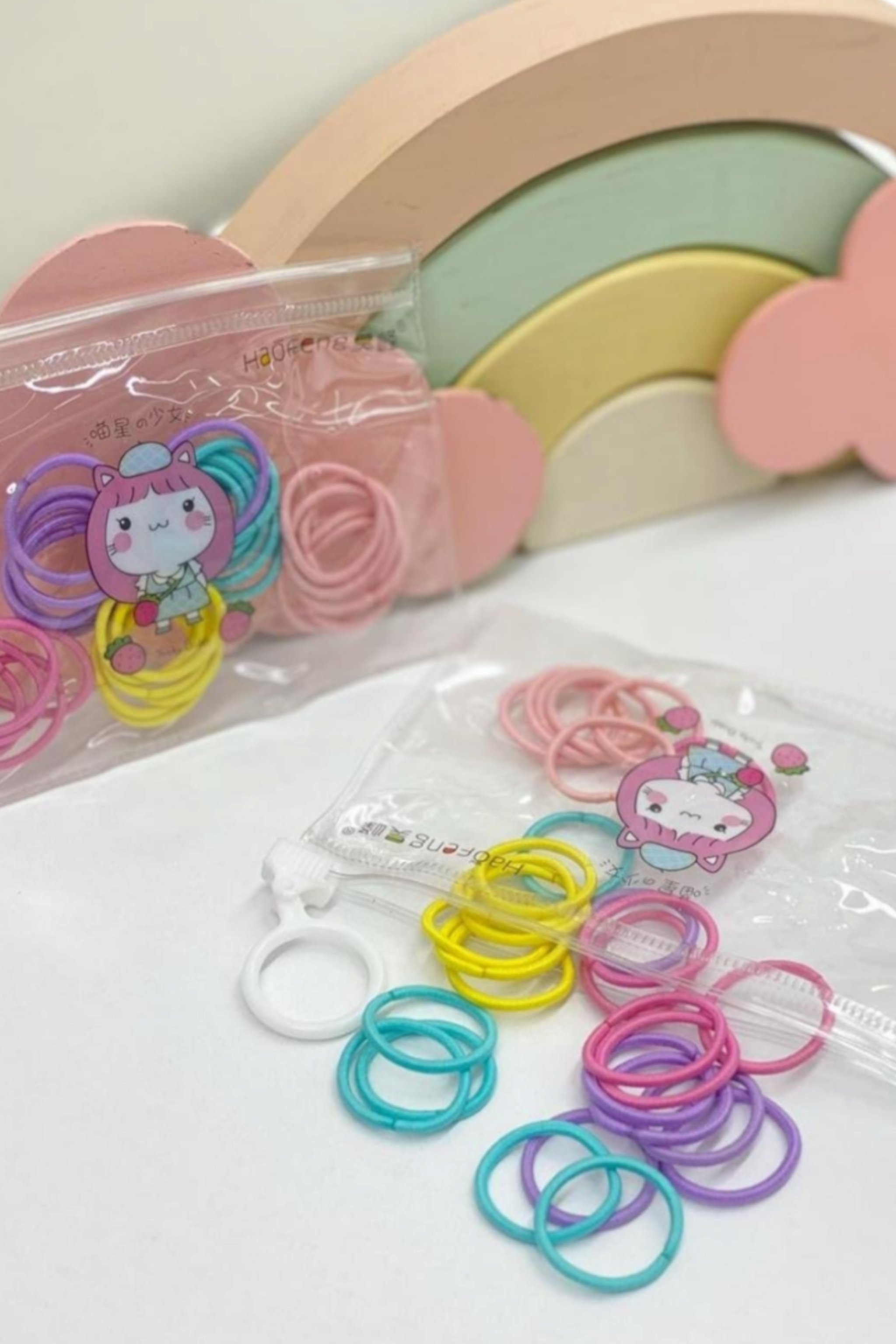 Renkli İnce Lastik Toka Seti