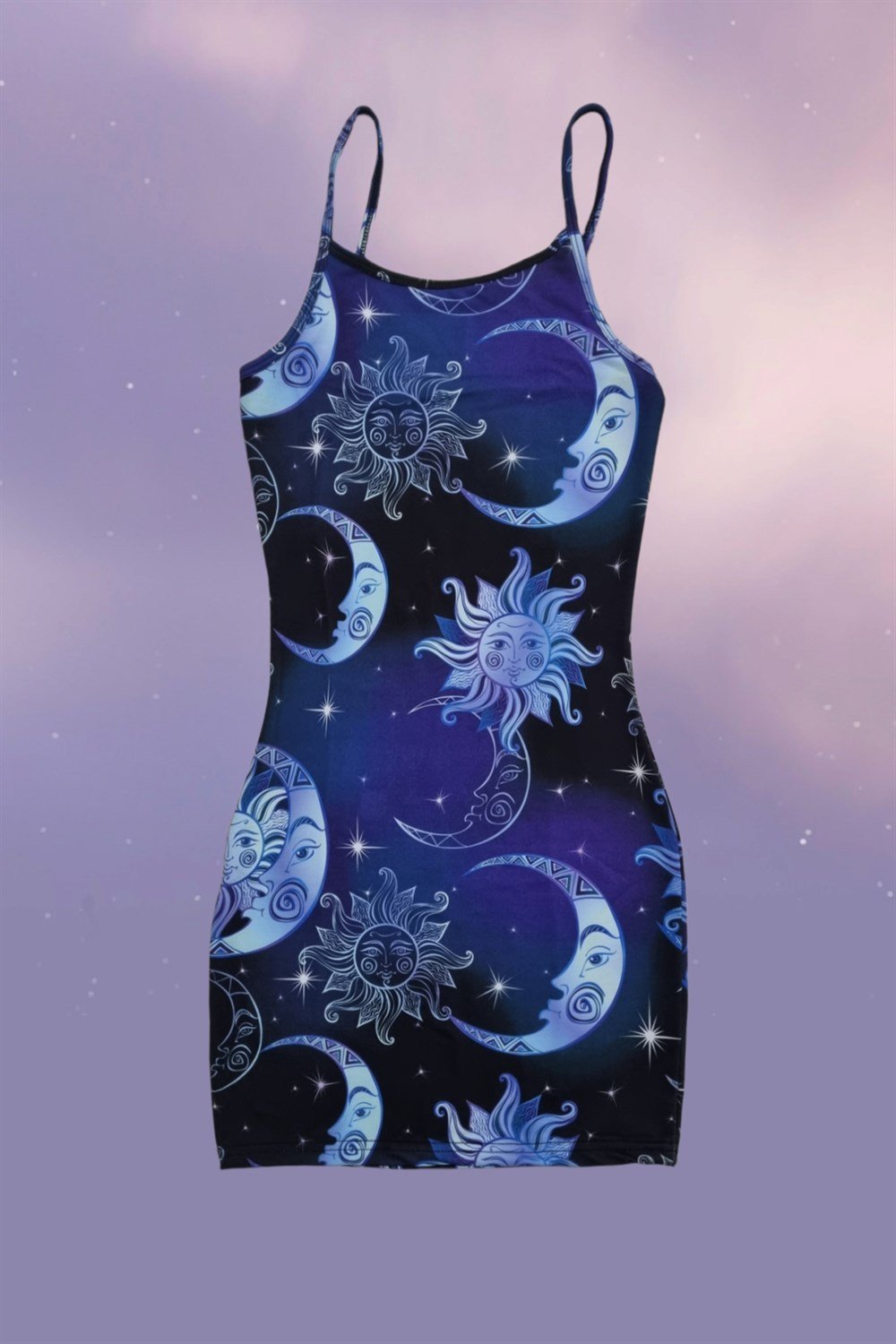 Renkli Moon Star Elbise