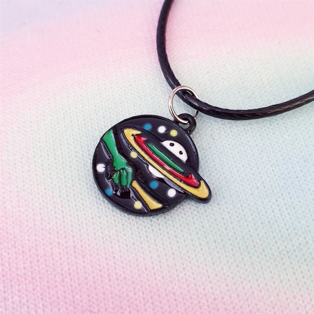 Renkli Satürn Kolye