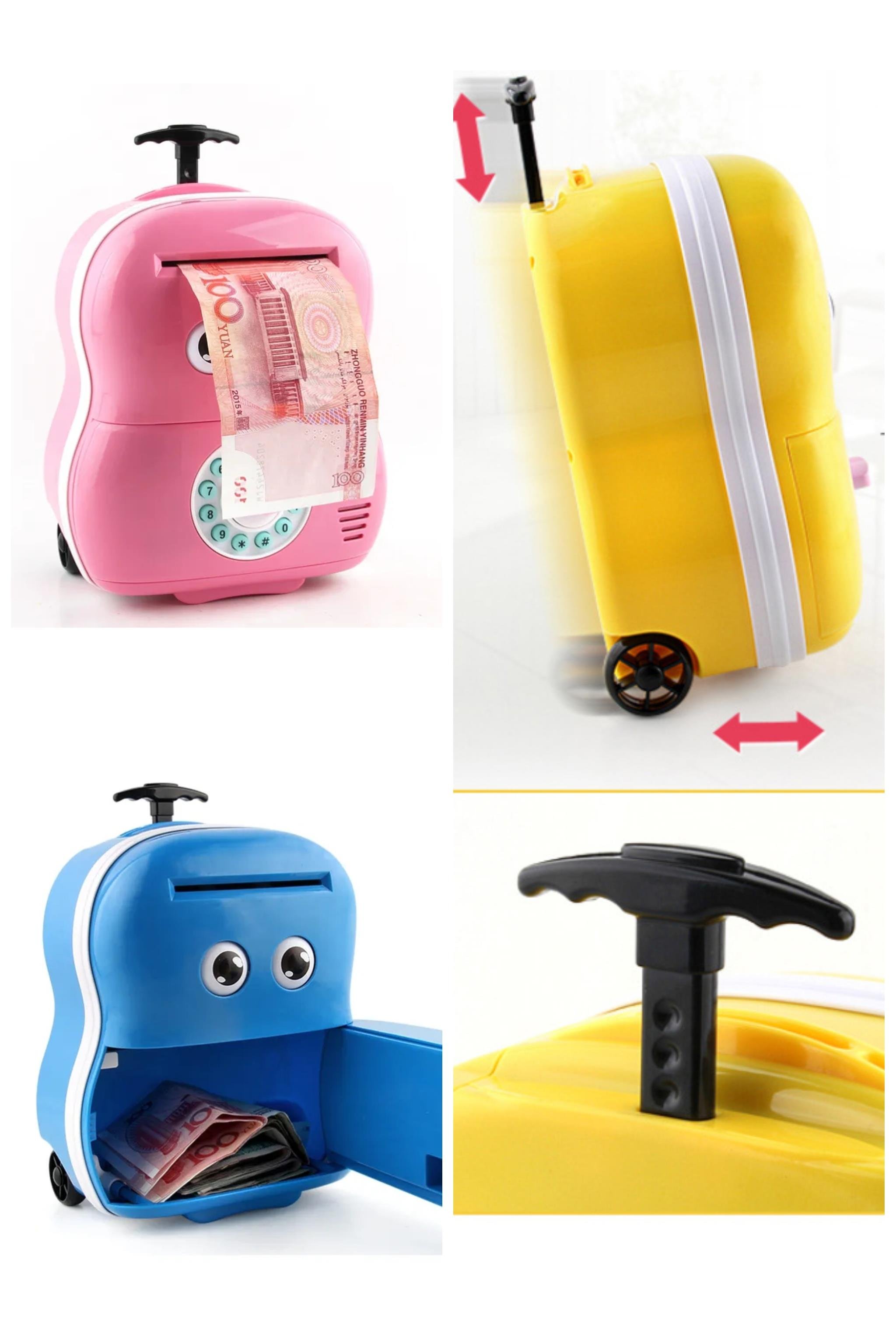 Cute Suitcase Yellow Piggy Bank