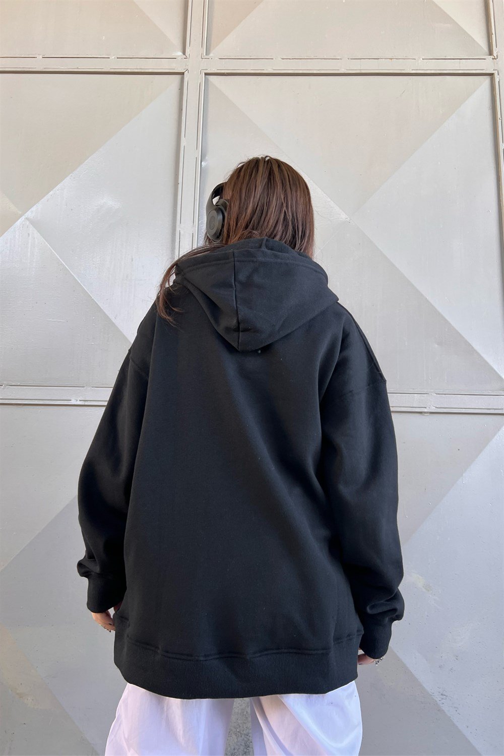 Siyah Basic Oversize Sweatshirt