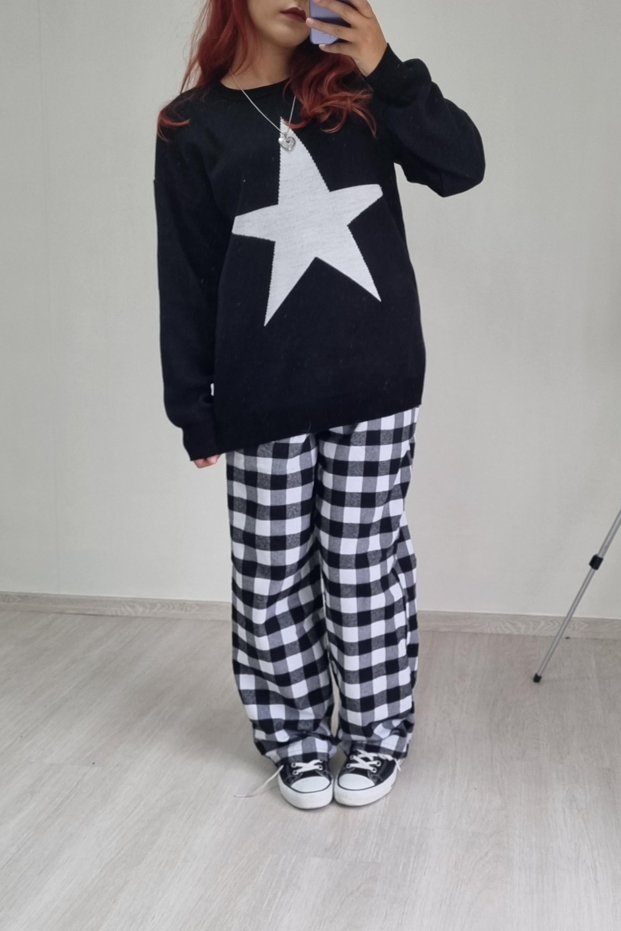 Black and White Plaid Tracksuit