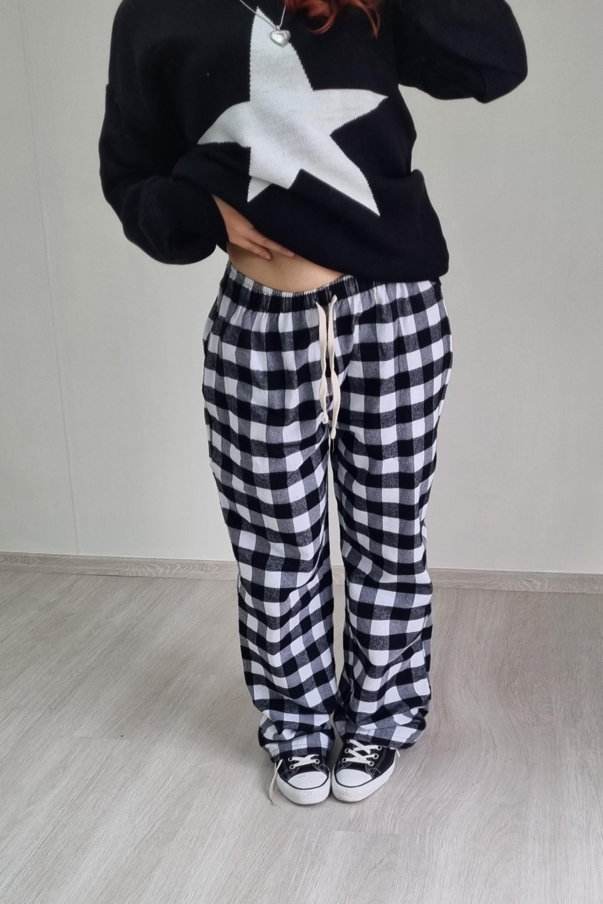 Black and White Plaid Tracksuit