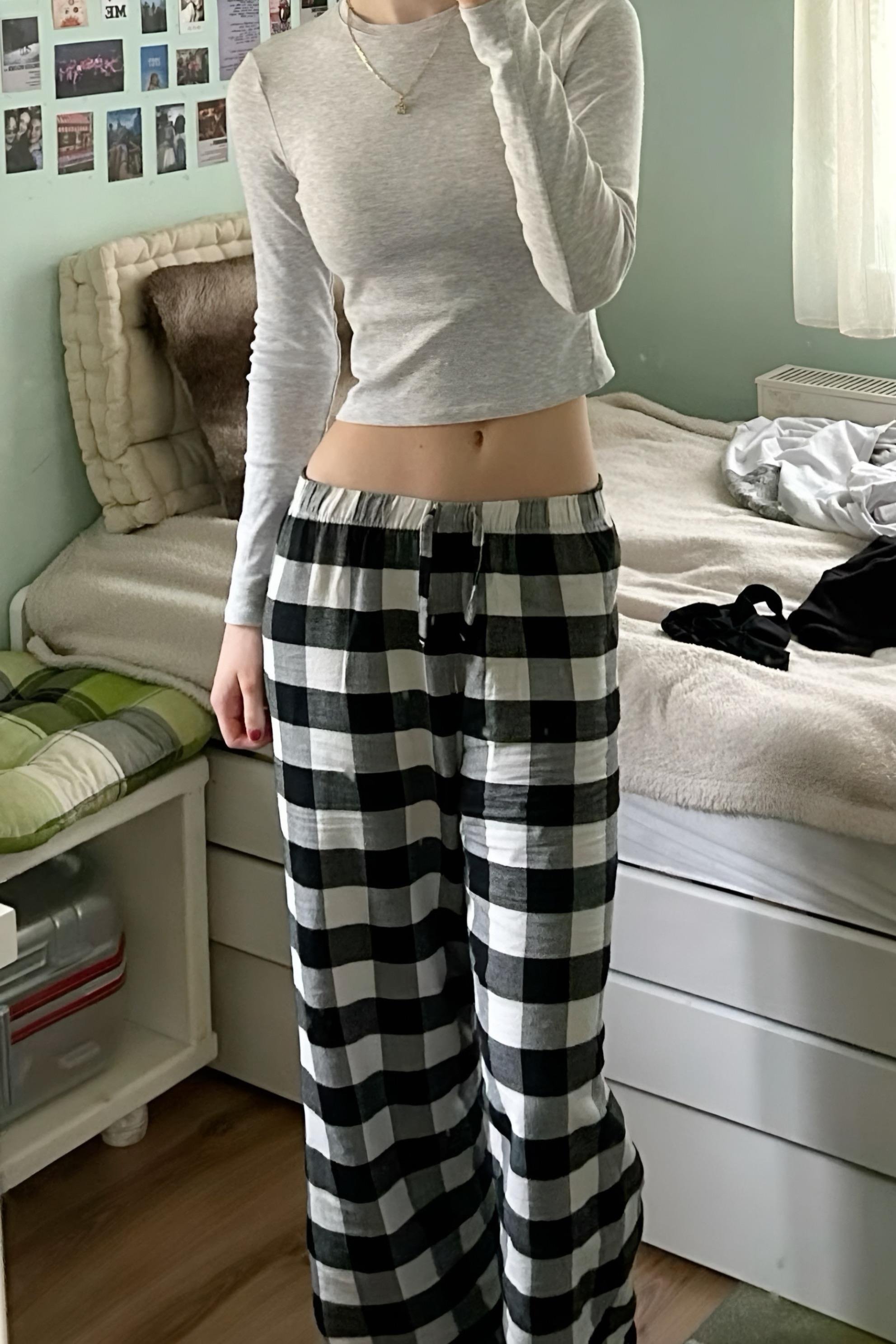 Siyah Beyaz Ekoseli Thick Eşofman